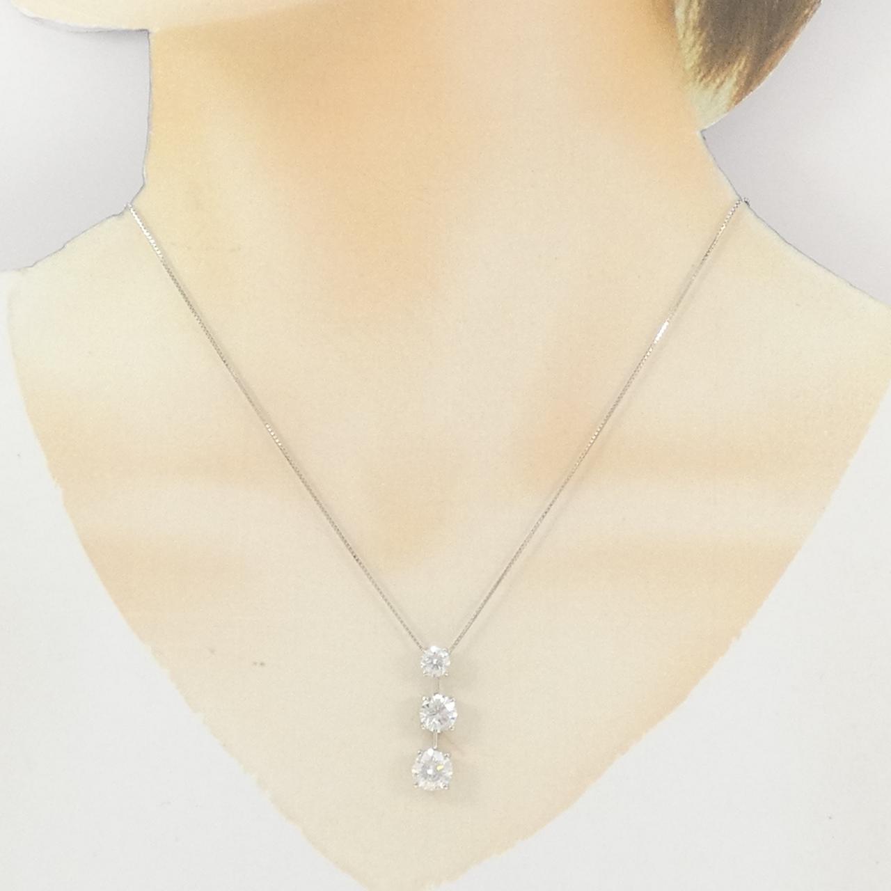 PT900/PT850 ダイヤモンド ネックレス 3.117CT F-G SI2-I1 VG-GOOD