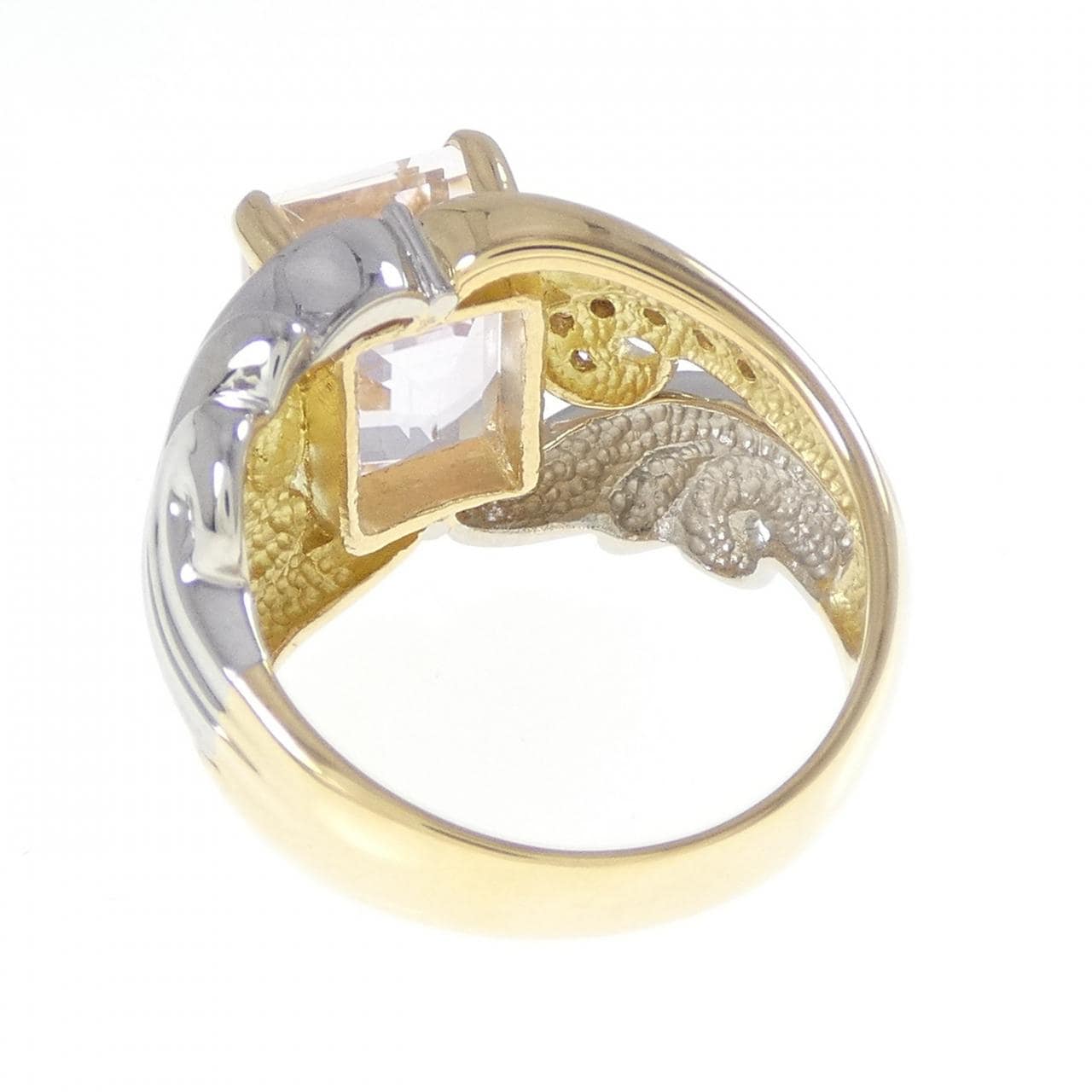 K18YG/PT900 クンツァイト リング 5.39CT