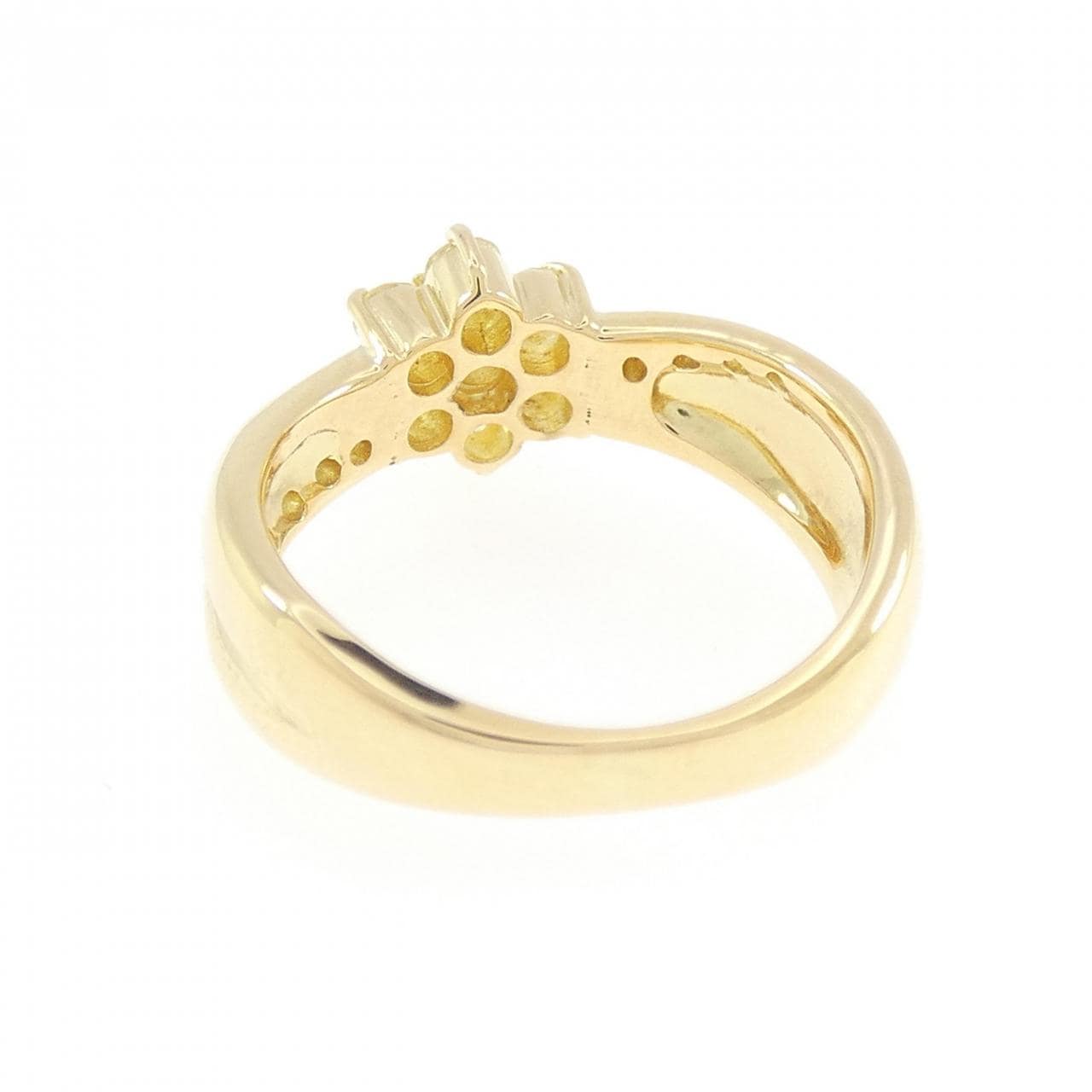 K18YG フラワー ダイヤモンド リング 0.38CT