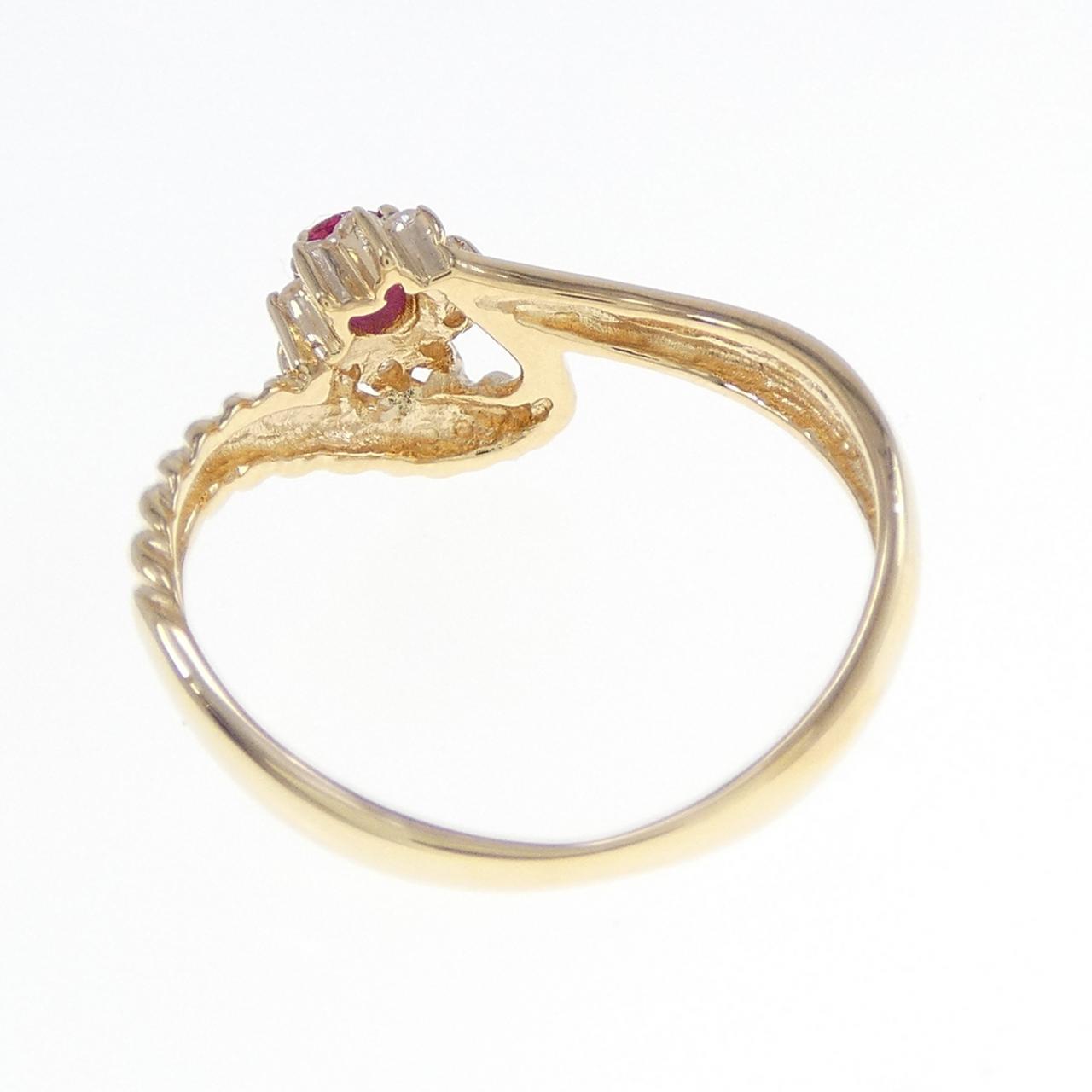 K18YG ruby ring