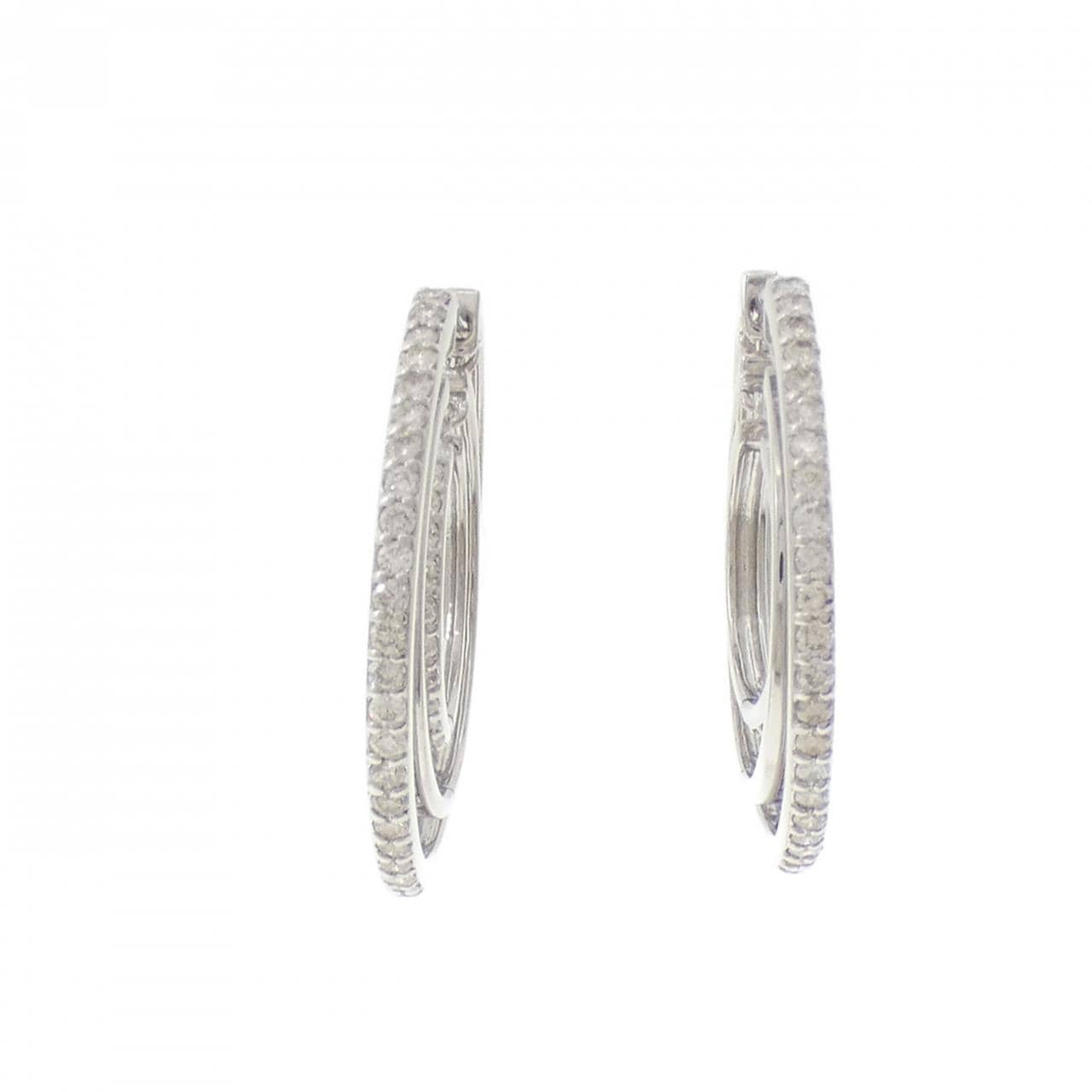 K18WG ダイヤモンド ピアス 1.00CT