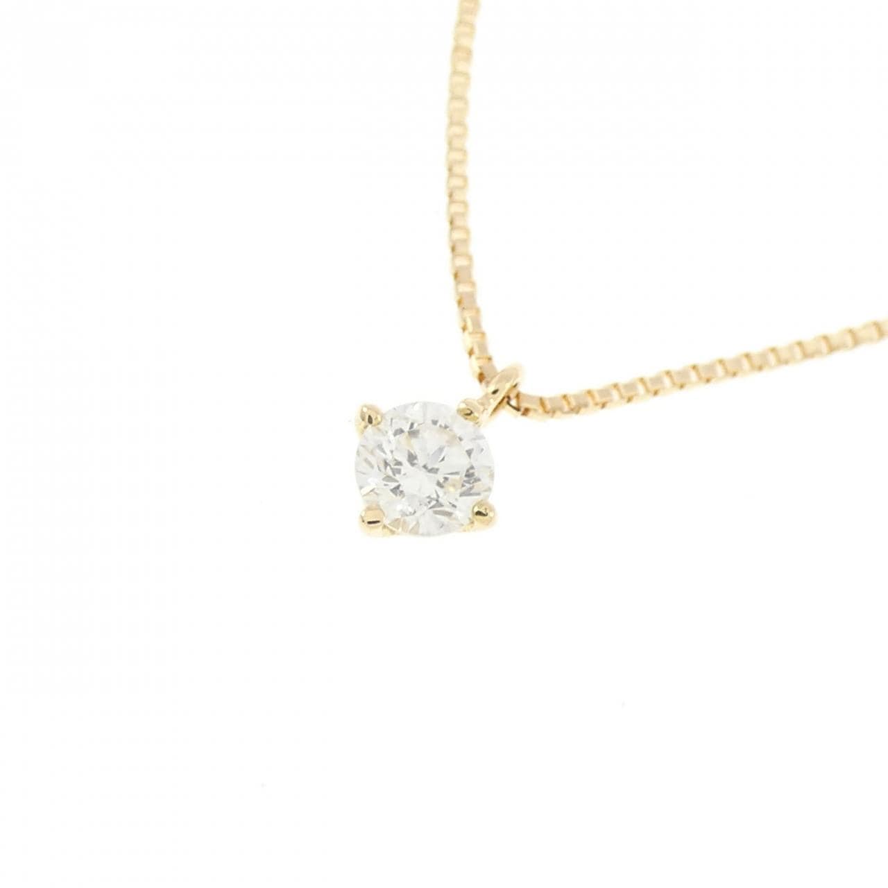 K18YG ソリティア ダイヤモンド ネックレス 0.1CT