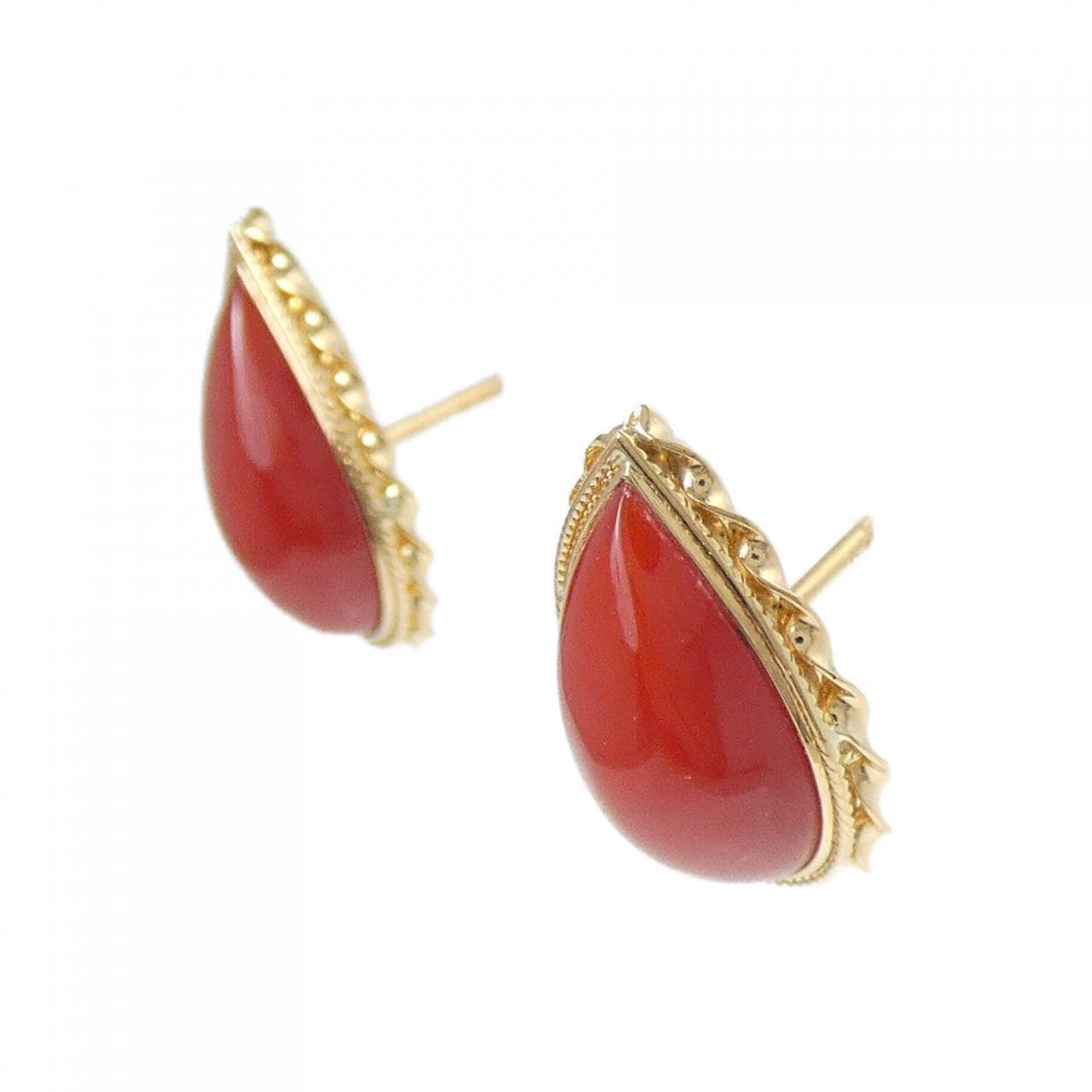 K18YG サンゴ ピアス