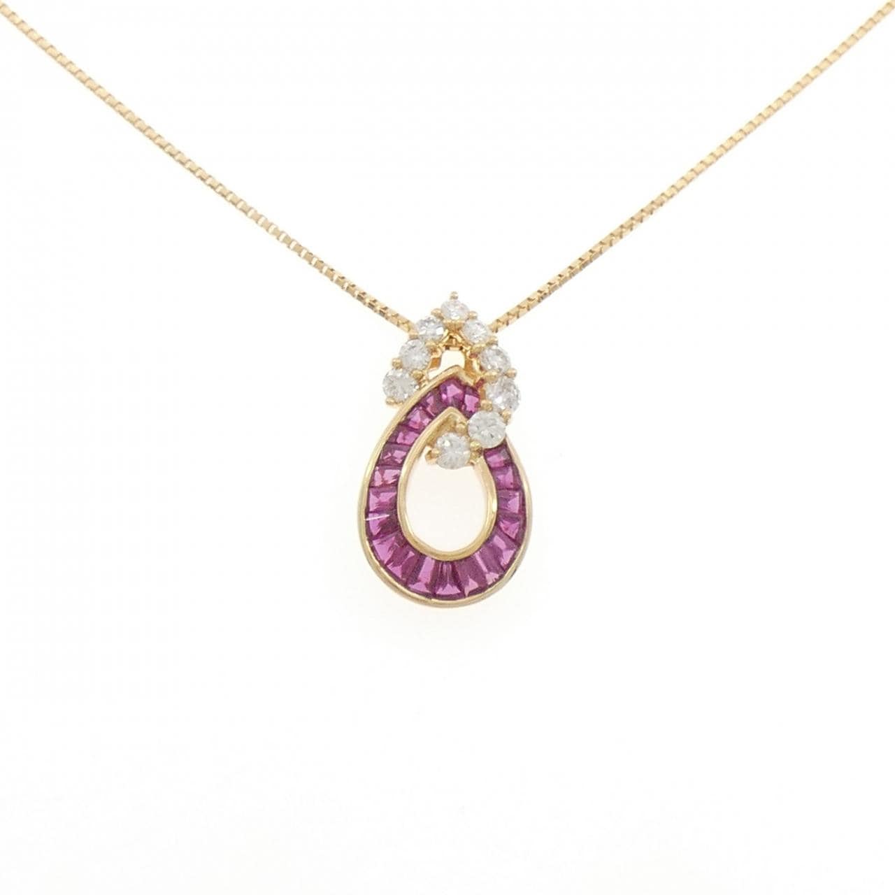 K18YG ルビー ネックレス 1.89CT