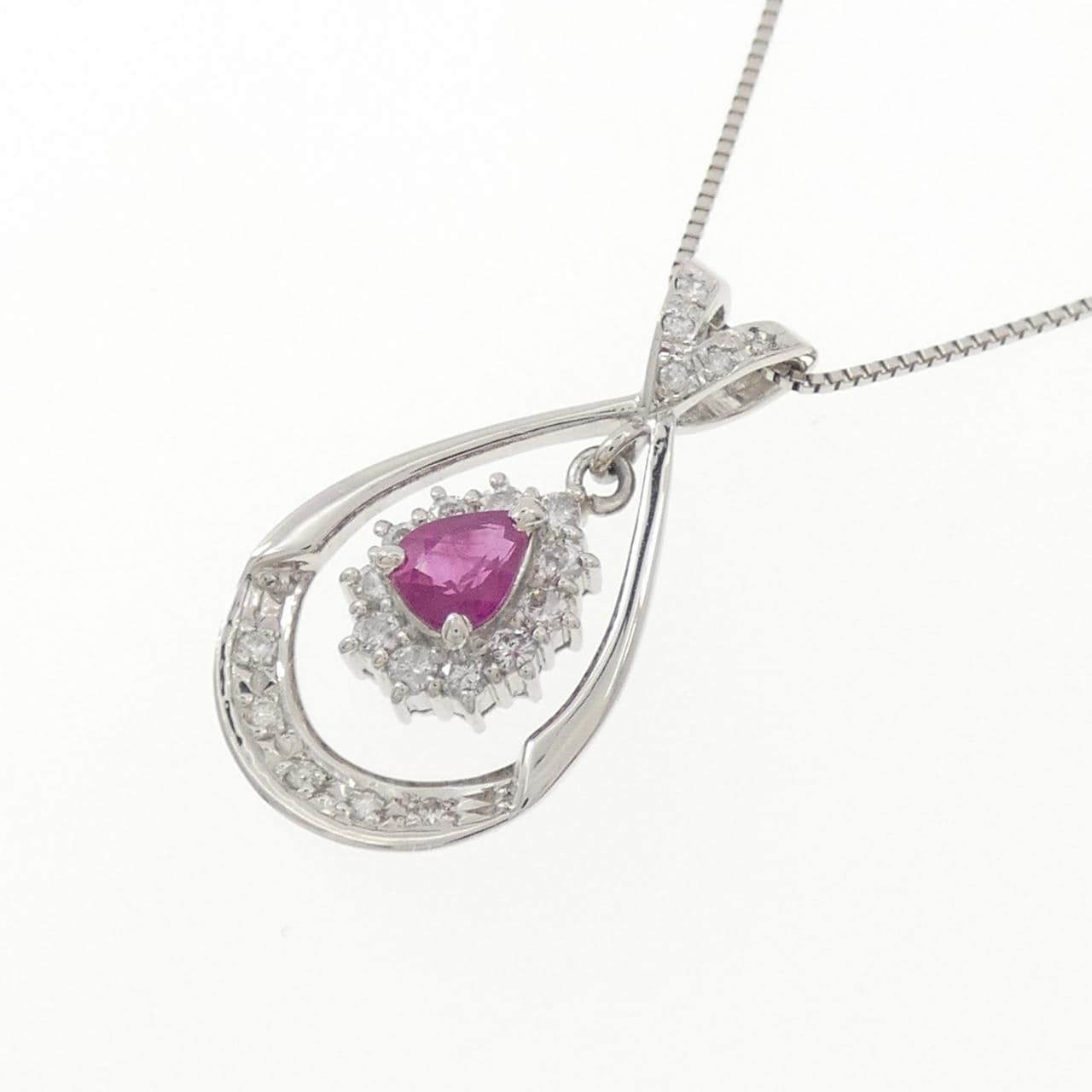 PT900/PT850 ルビー ネックレス 0.51CT