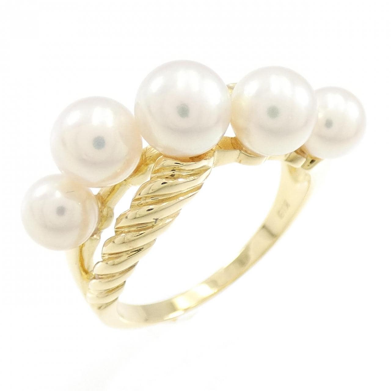 K18YG Akoya pearl ring