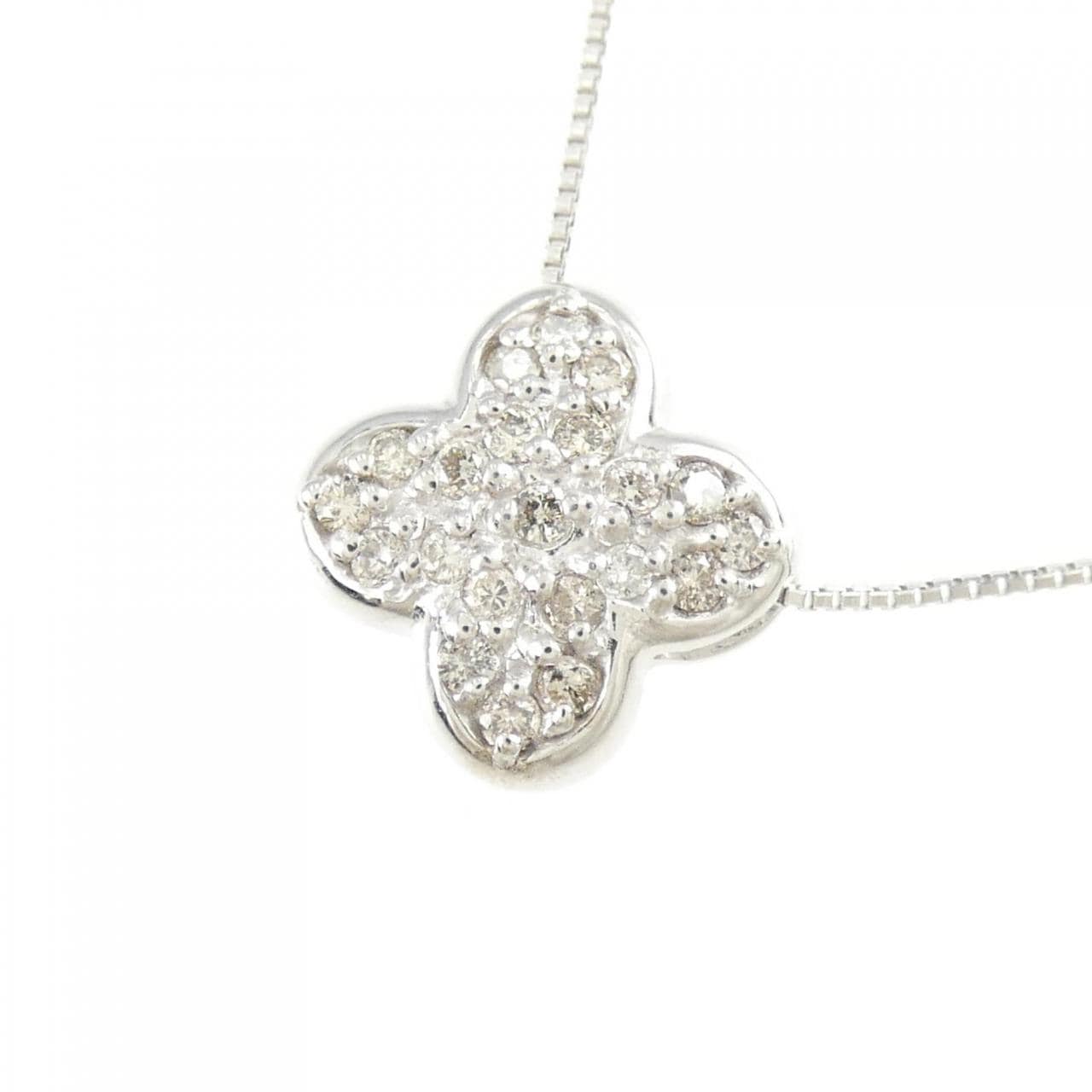 K14WG/K18WG flower Diamond necklace 0.15CT