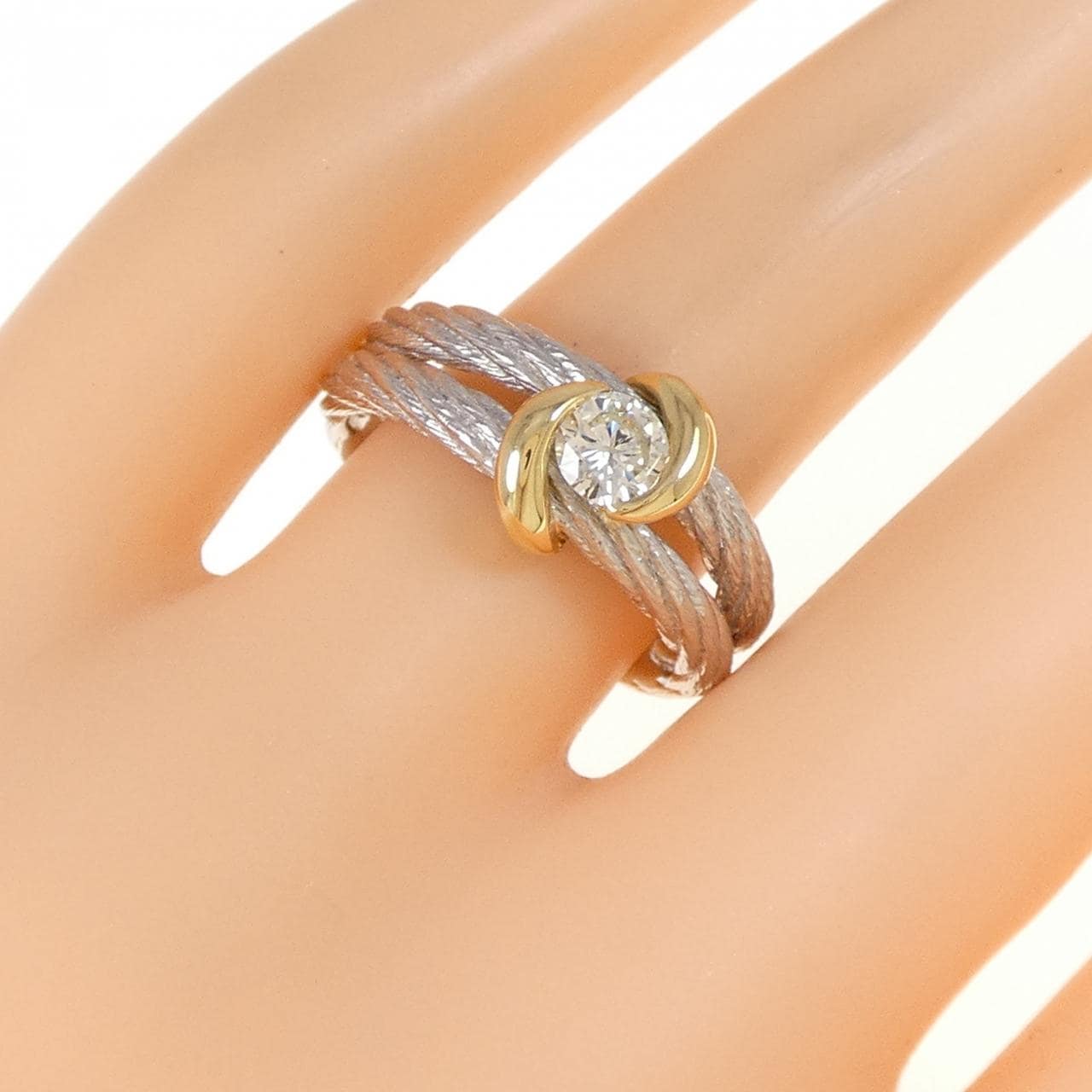 PT900/K18YG ダイヤモンド リング 0.352CT