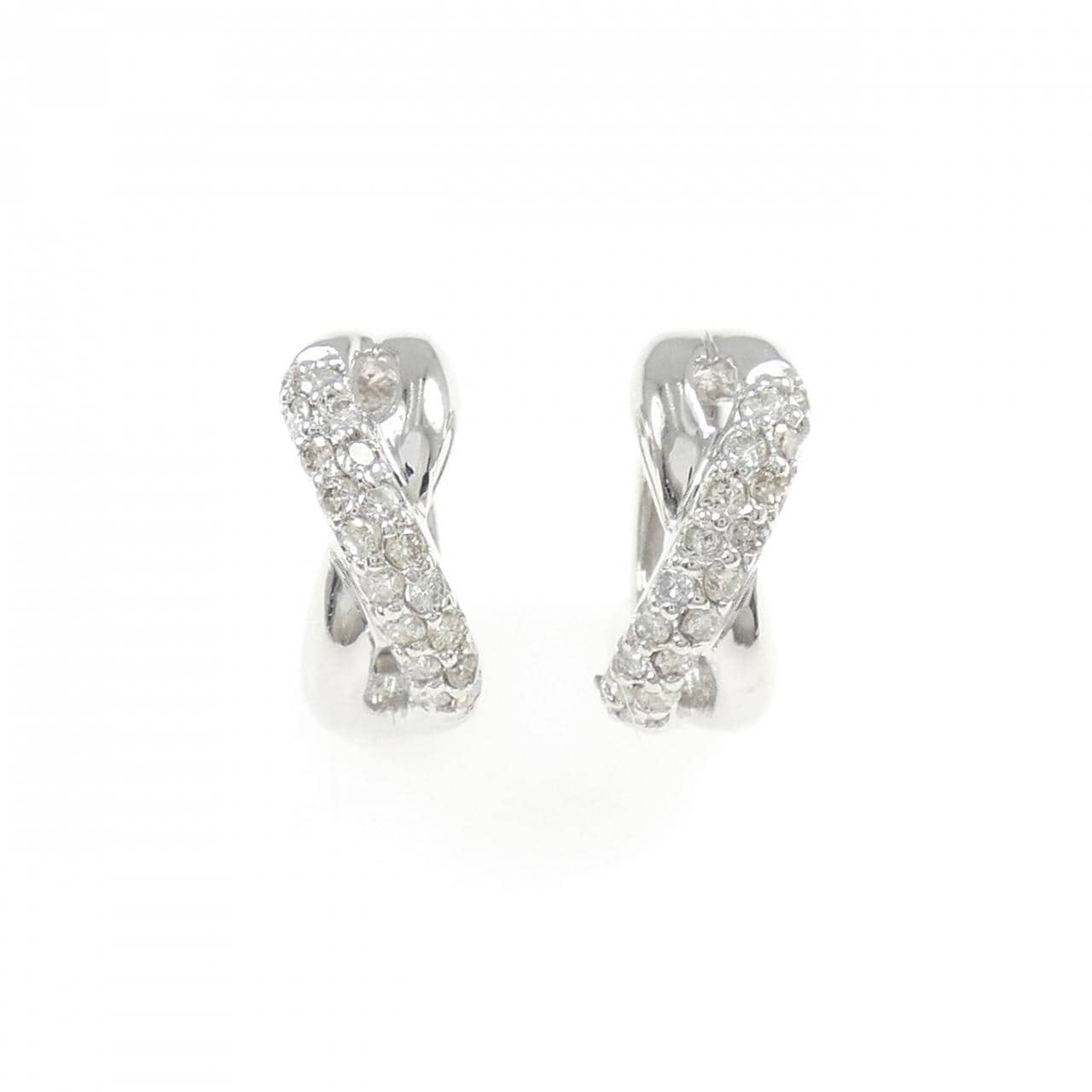 K18WG鑽石耳夹0.30CT