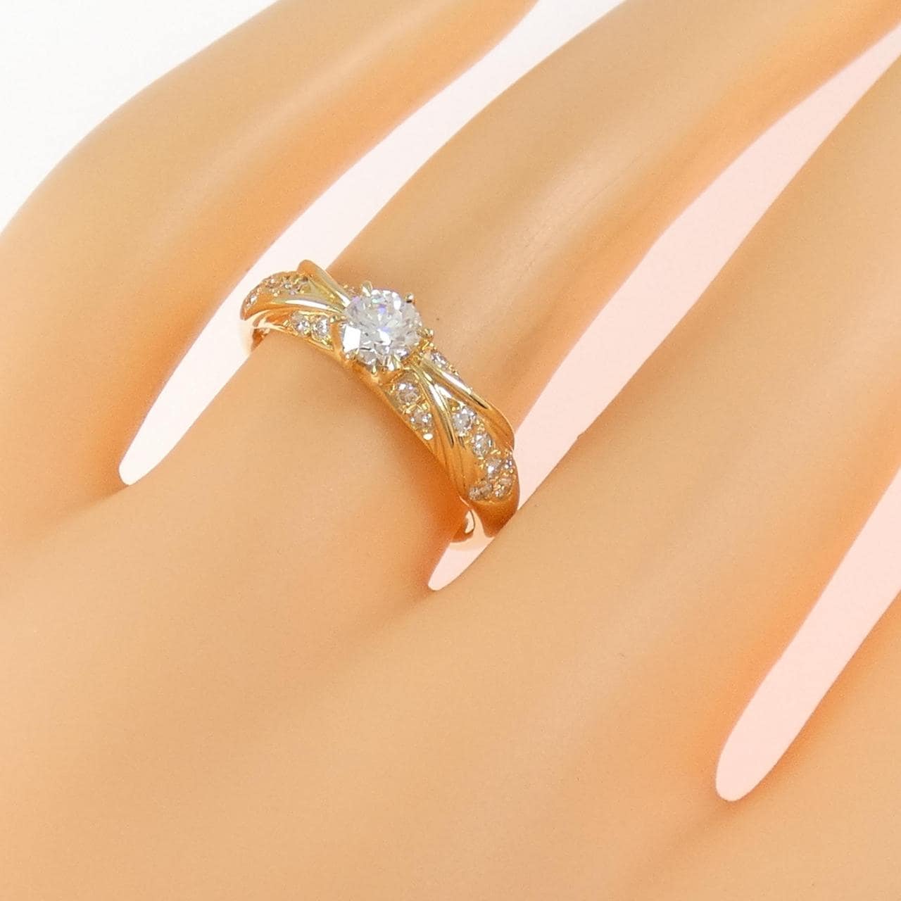 K18YG ダイヤモンド リング 0.317CT F VS2 VG