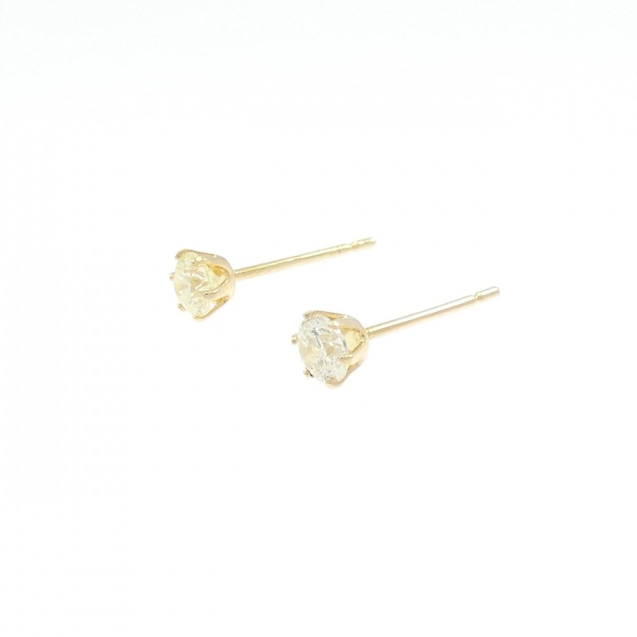 K18YG ソリティア ダイヤモンド ピアス 0.30CT