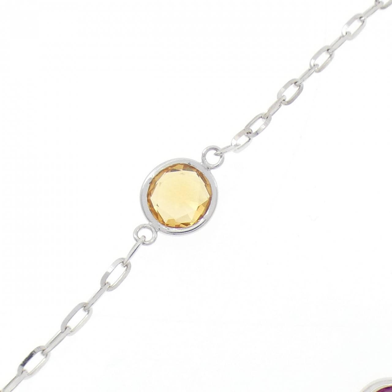 K18WG カラーストーン ネックレス