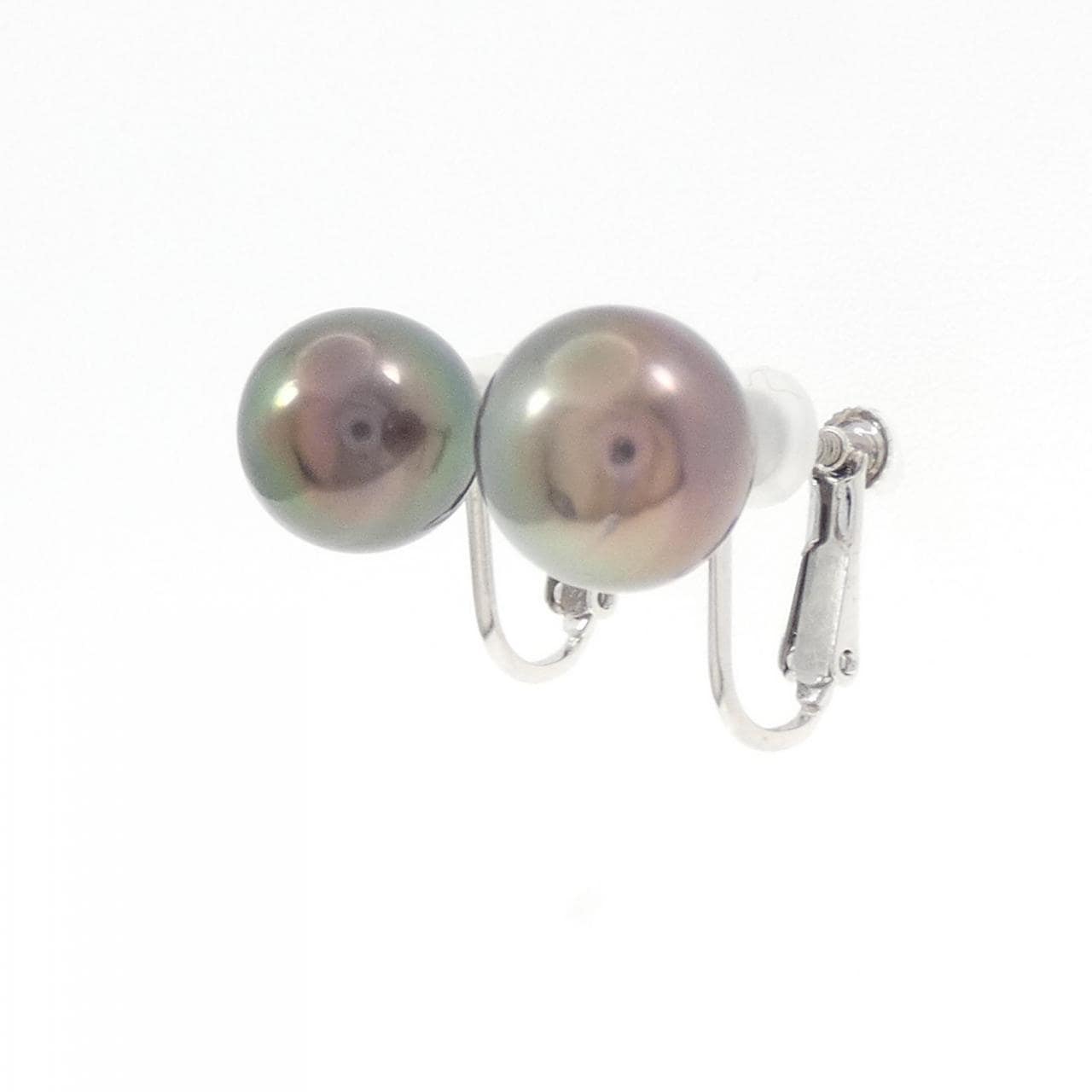 K14WG 黒蝶パール イヤリング 9.8mm