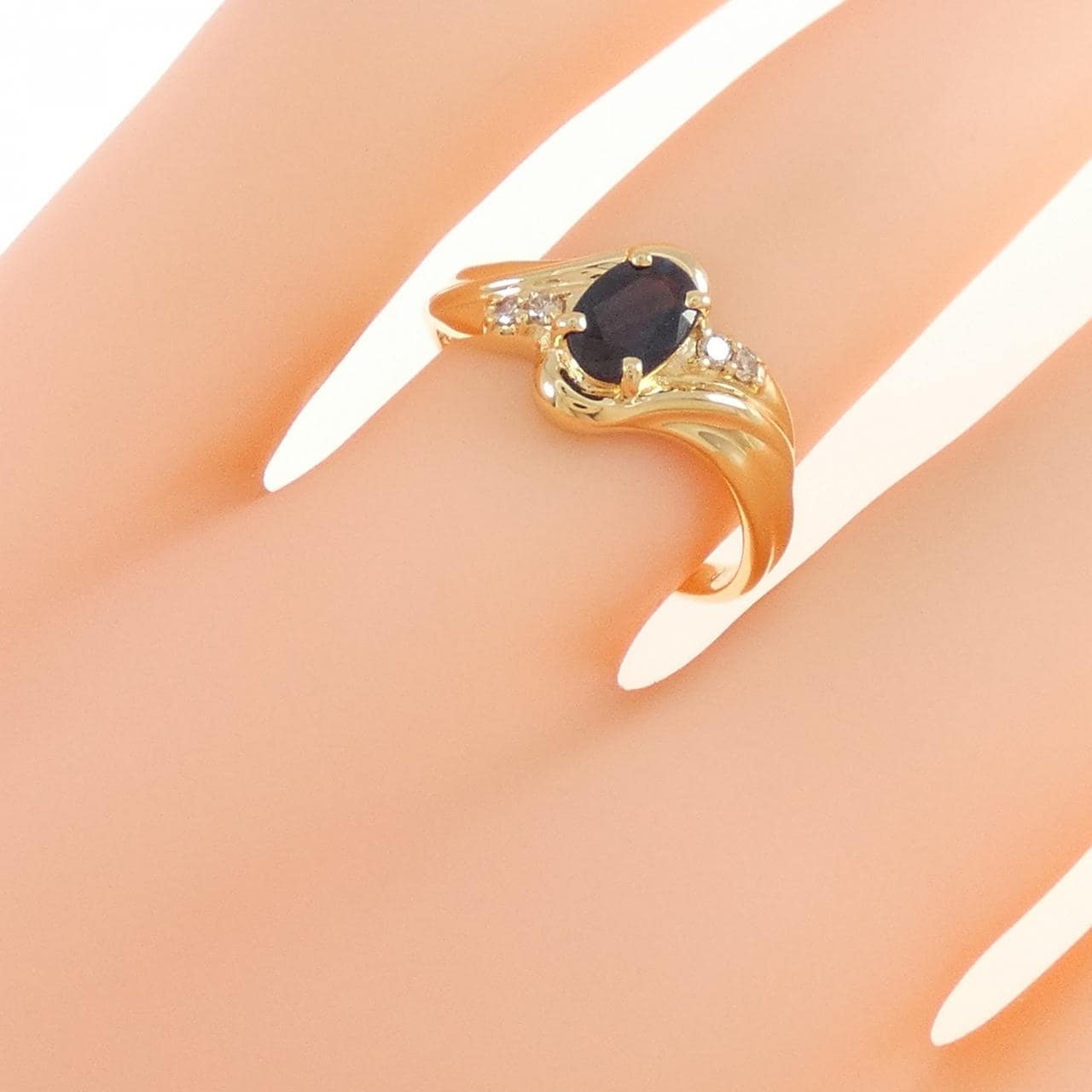 K18YG サファイヤ リング 0.58CT