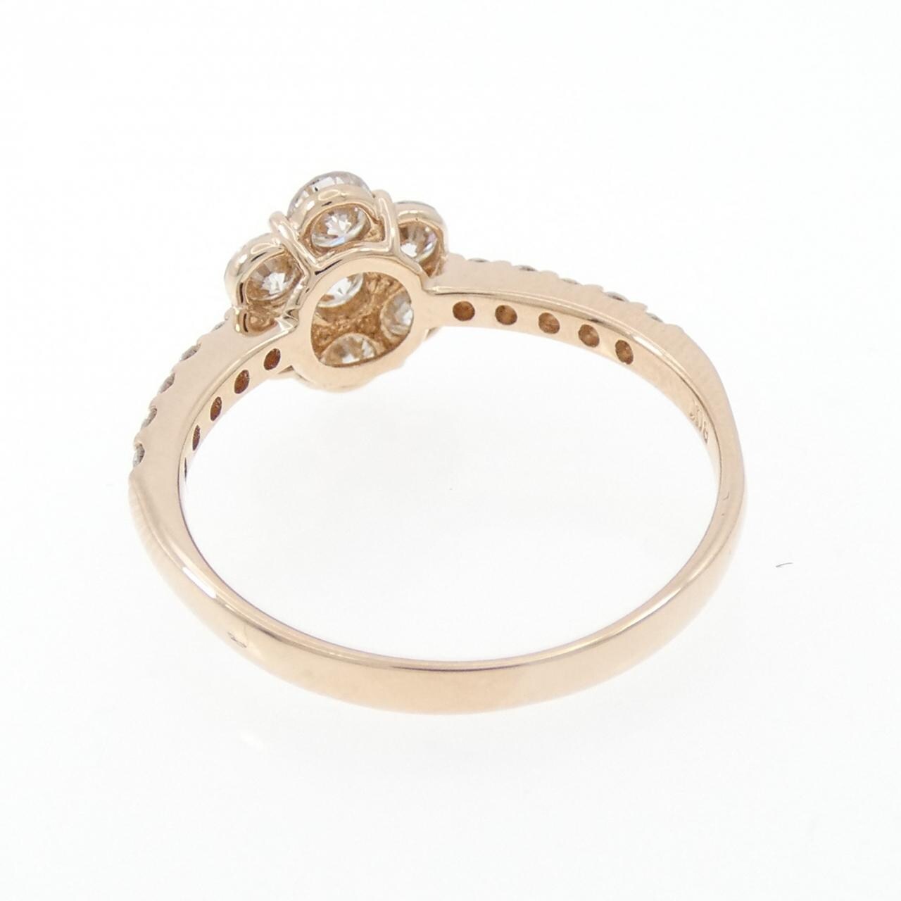 K18PG フラワー ダイヤモンド リング 1.00CT