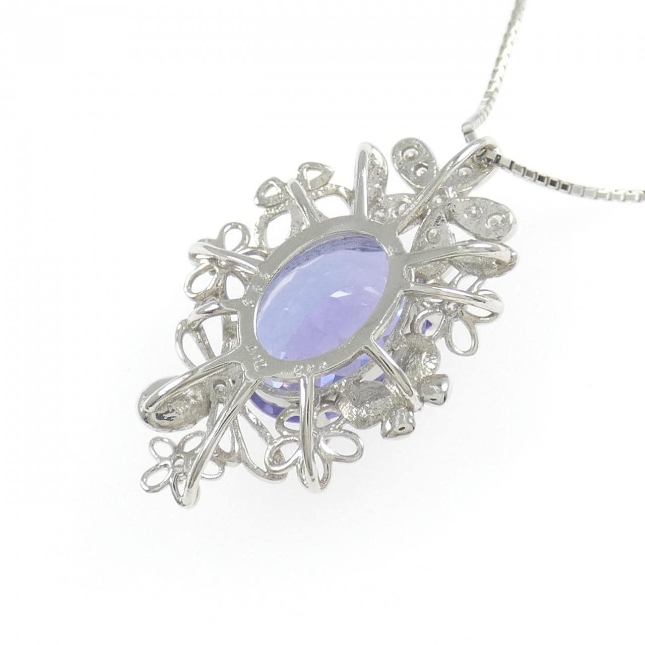 PT900/PT850 フラワー タンザナイト ネックレス 4.13CT