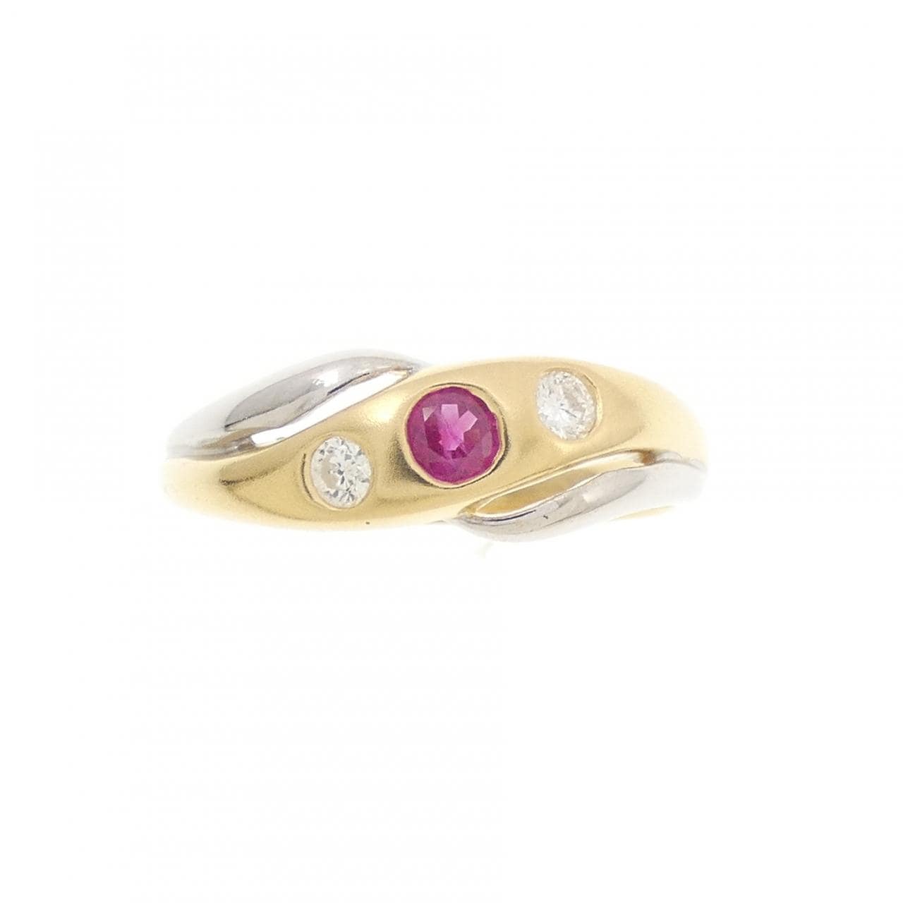 K18YG/K18WG ルビー リング 0.14CT