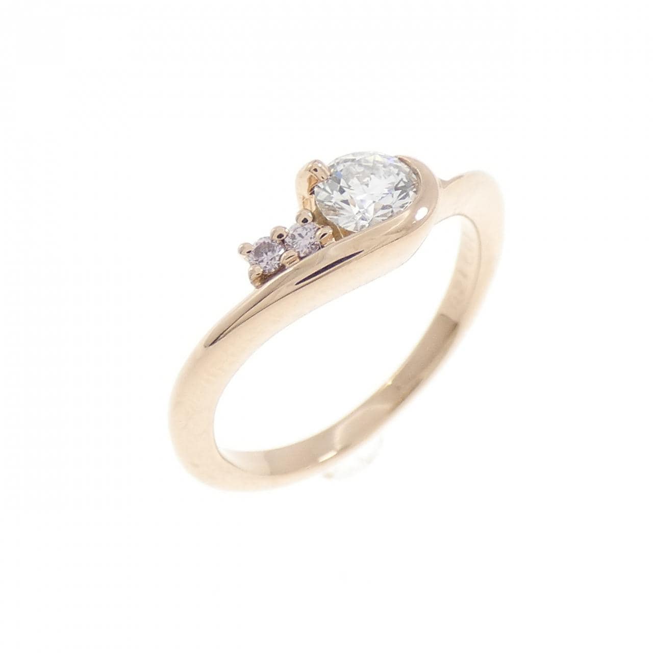 K18PG ダイヤモンド ピンキーリング 0.21CT