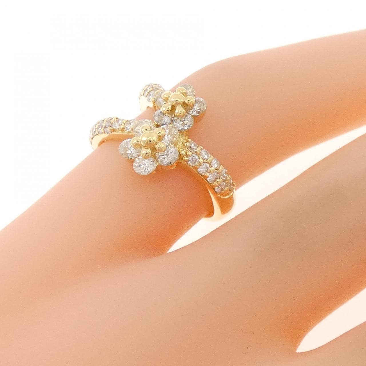 ポンテヴェキオ フラワー ピンキーリング 0.89CT