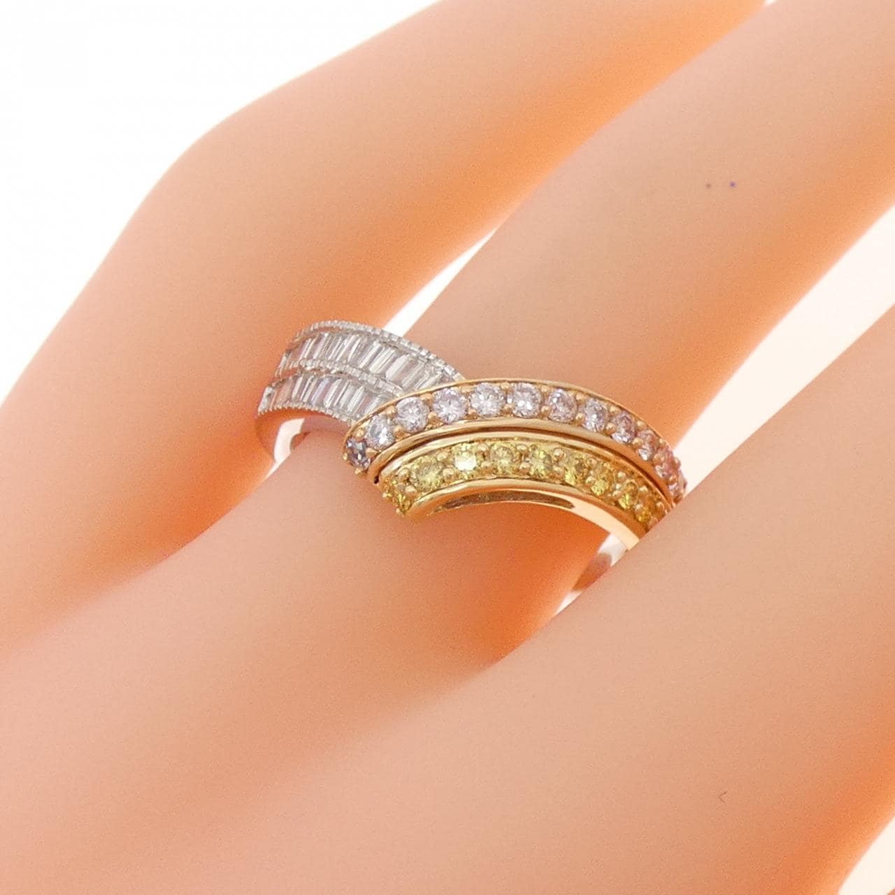 K18スリーカラー ダイヤモンド リング 0.55CT