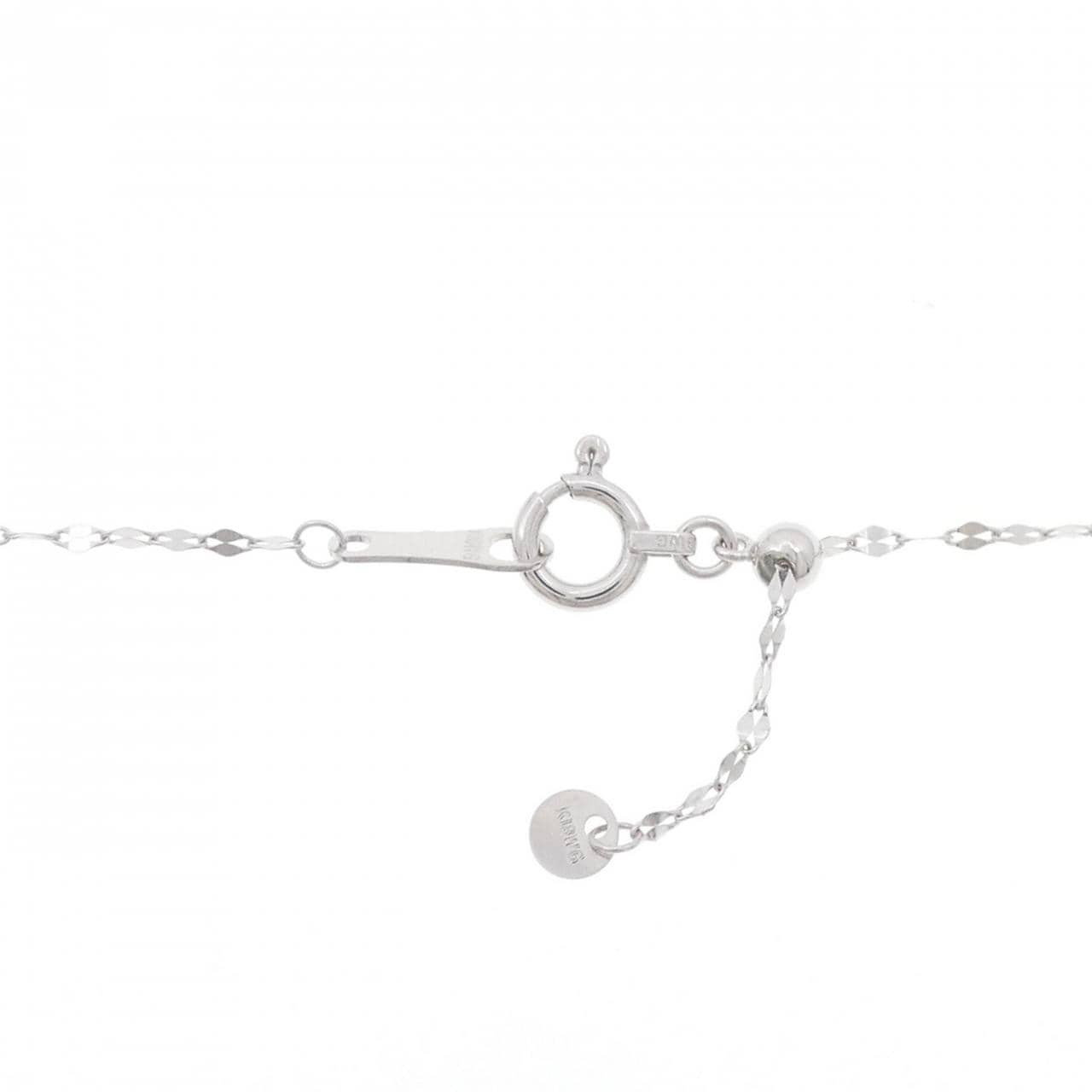 【新品】K18WG バタフライ ダイヤモンド ネックレス 0.01CT
