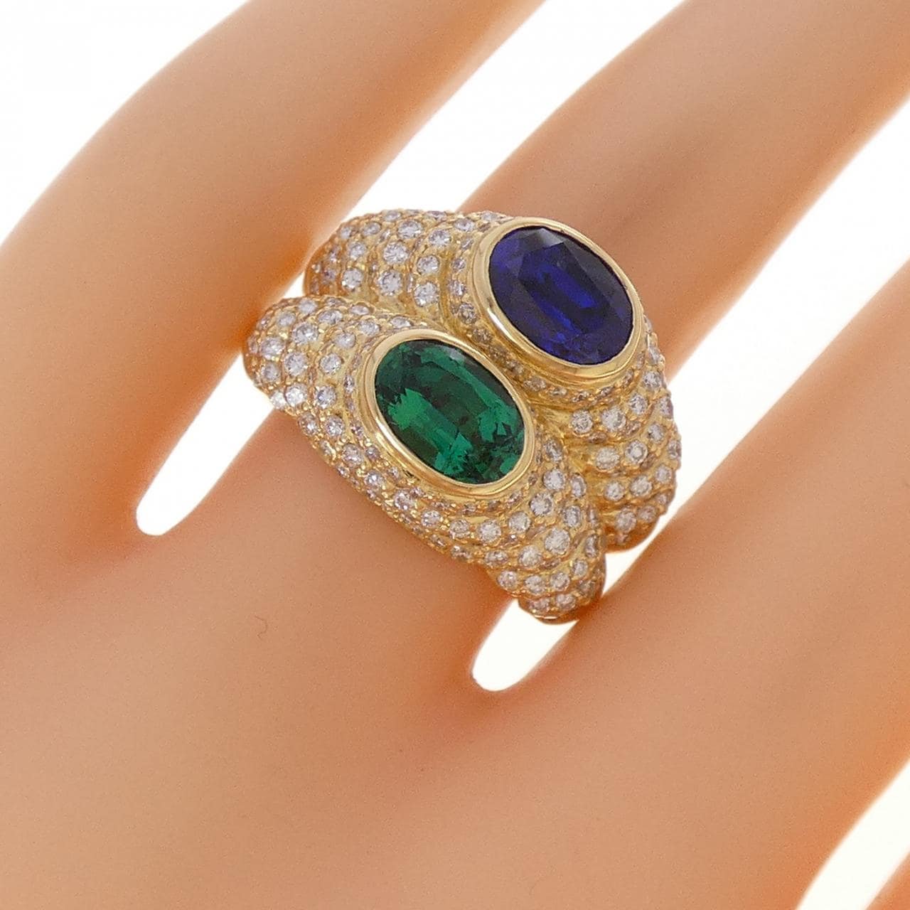 750YG カラーストーン リング マダガスカル産 ザンビア産