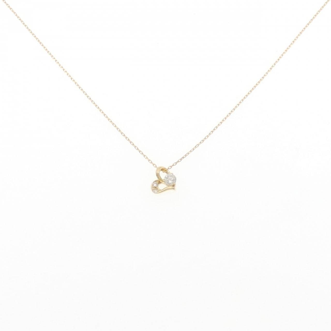 K18YG ハート ダイヤモンド ネックレス 0.10CT