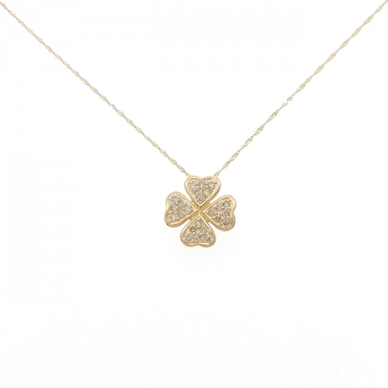 K18YG クローバー ダイヤモンド ネックレス 0.50CT