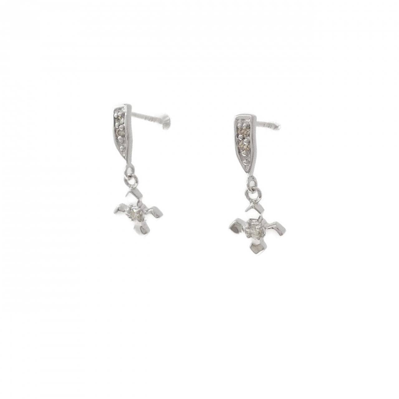 K14WG ダイヤモンド ピアス 0.06CT
