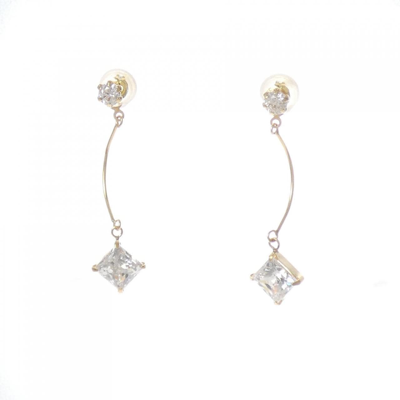 K18YG キュービック ピアス