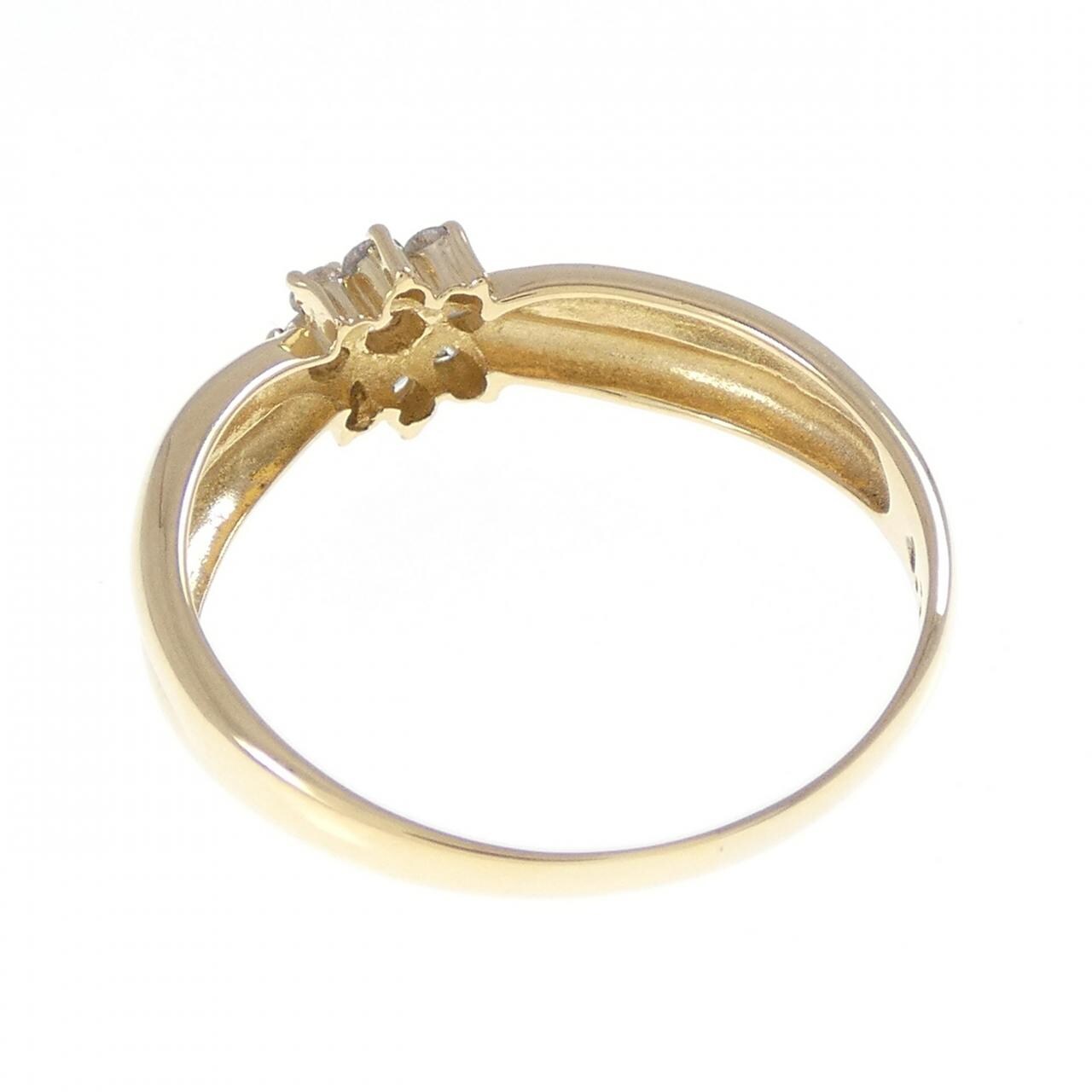 K18YG flower Diamond ring 0.22CT