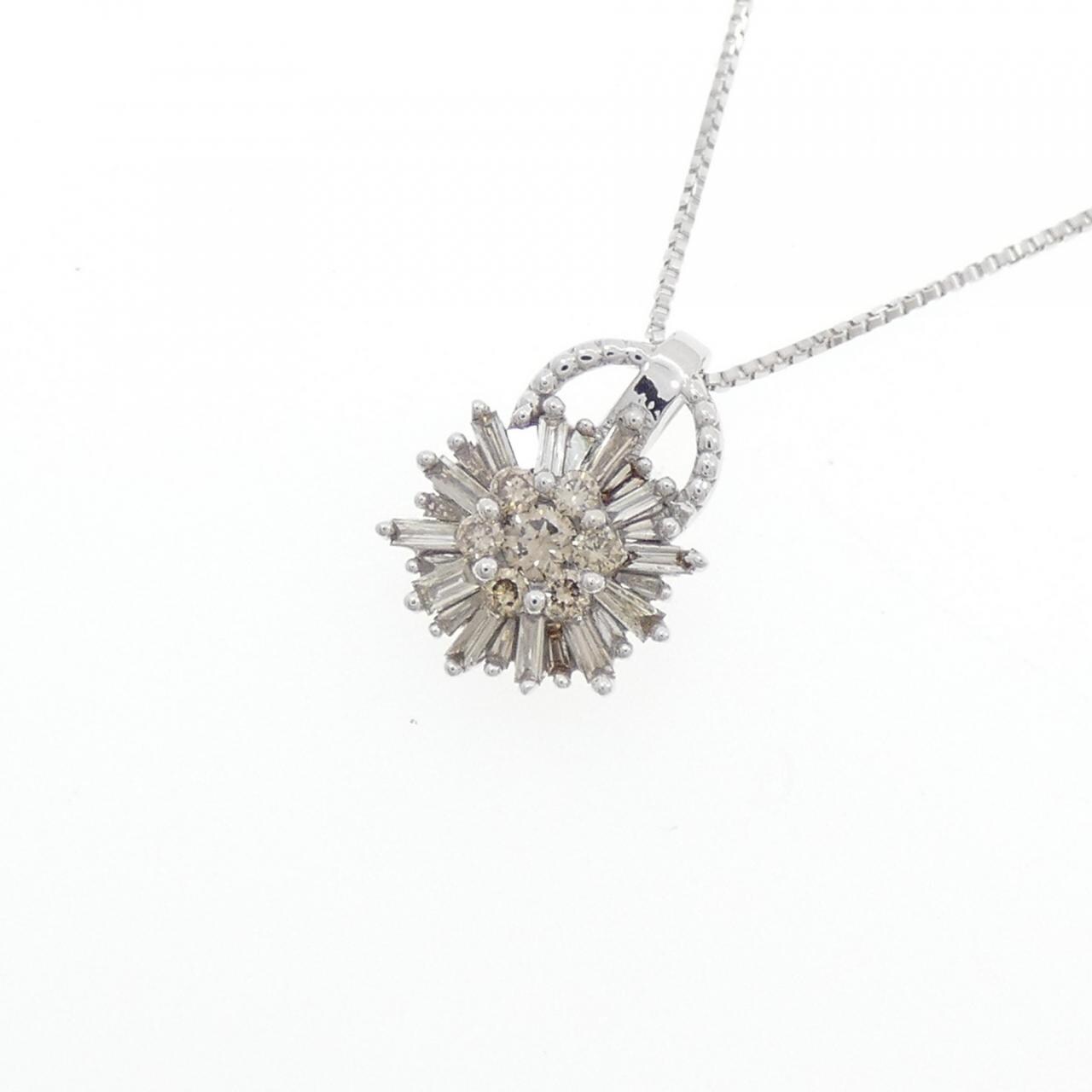 K18WG ダイヤモンド ネックレス 0.25CT