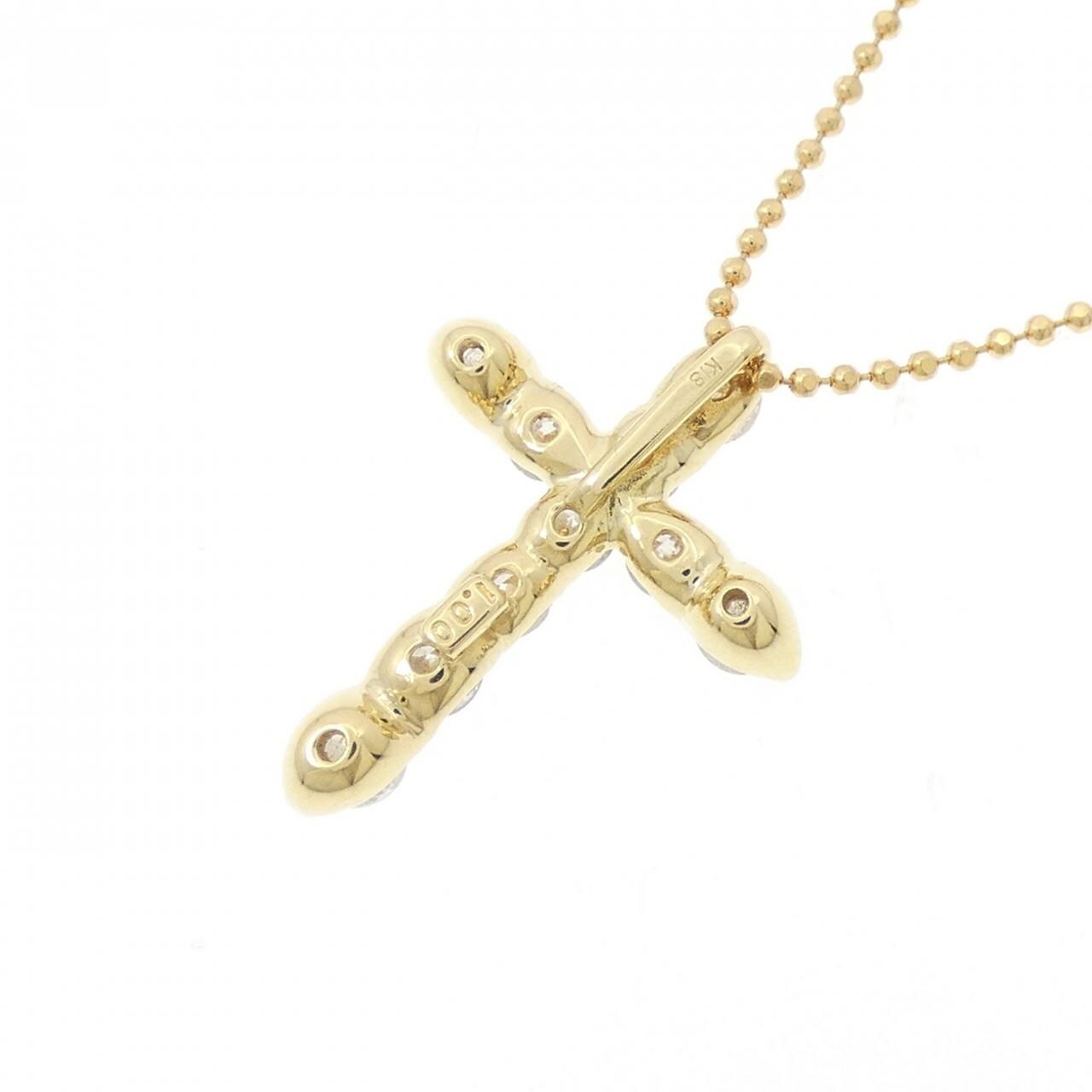 K18YG cross Diamond necklace 1.00CT
