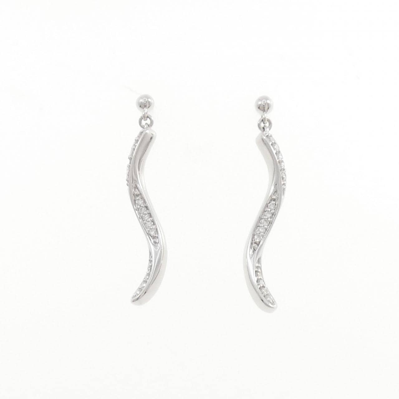 K18WG ダイヤモンド ピアス 0.12CT