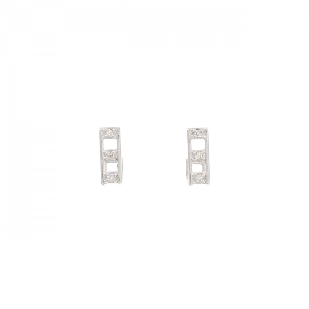 K18WG ダイヤモンド ピアス 0.06CT