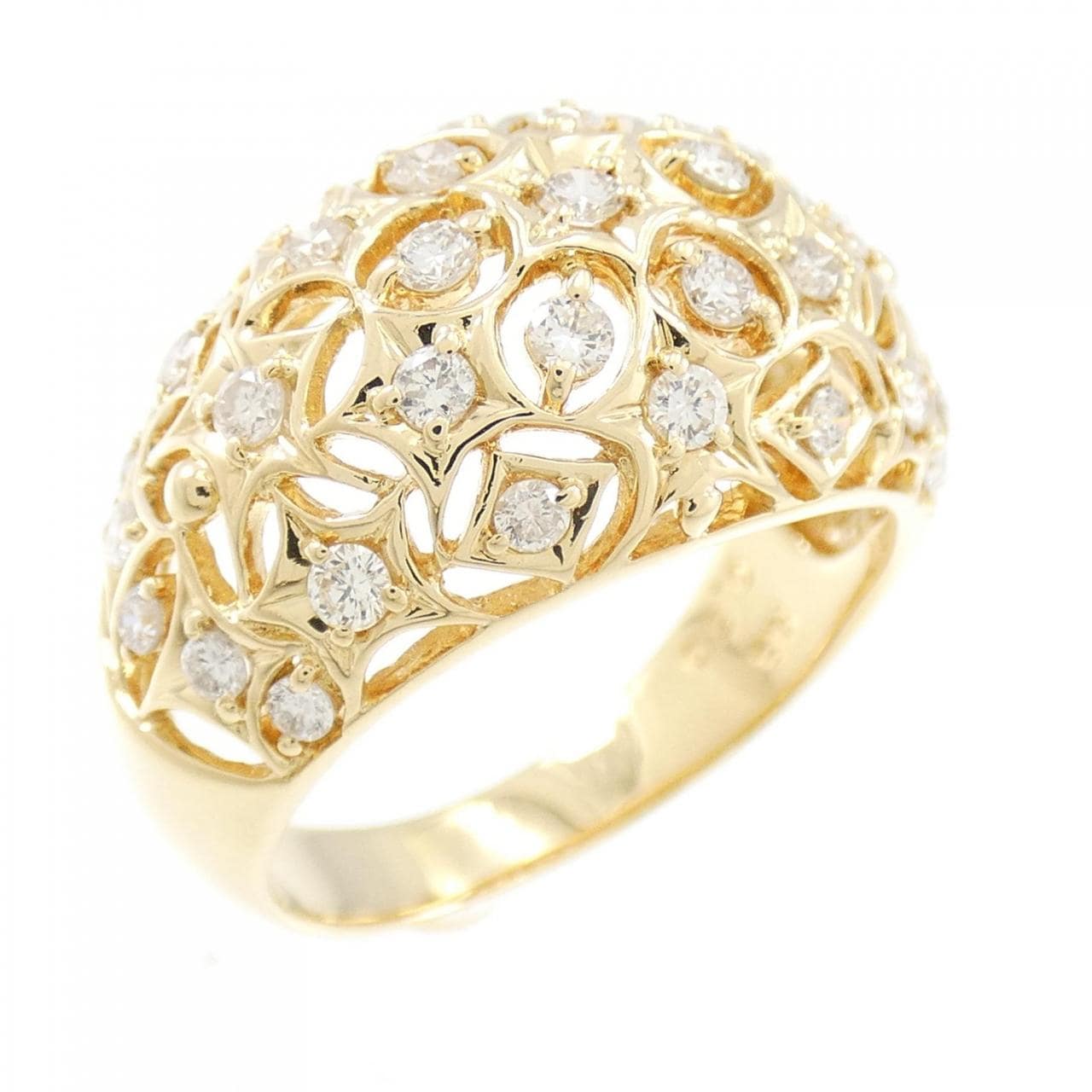 K18YG flower Diamond ring 0.60CT
