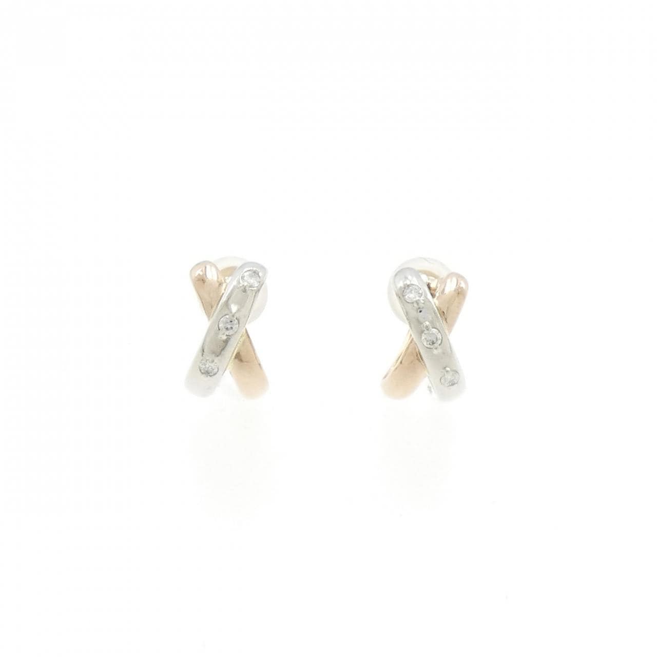 K18PG/PT900/K18 Diamond earrings