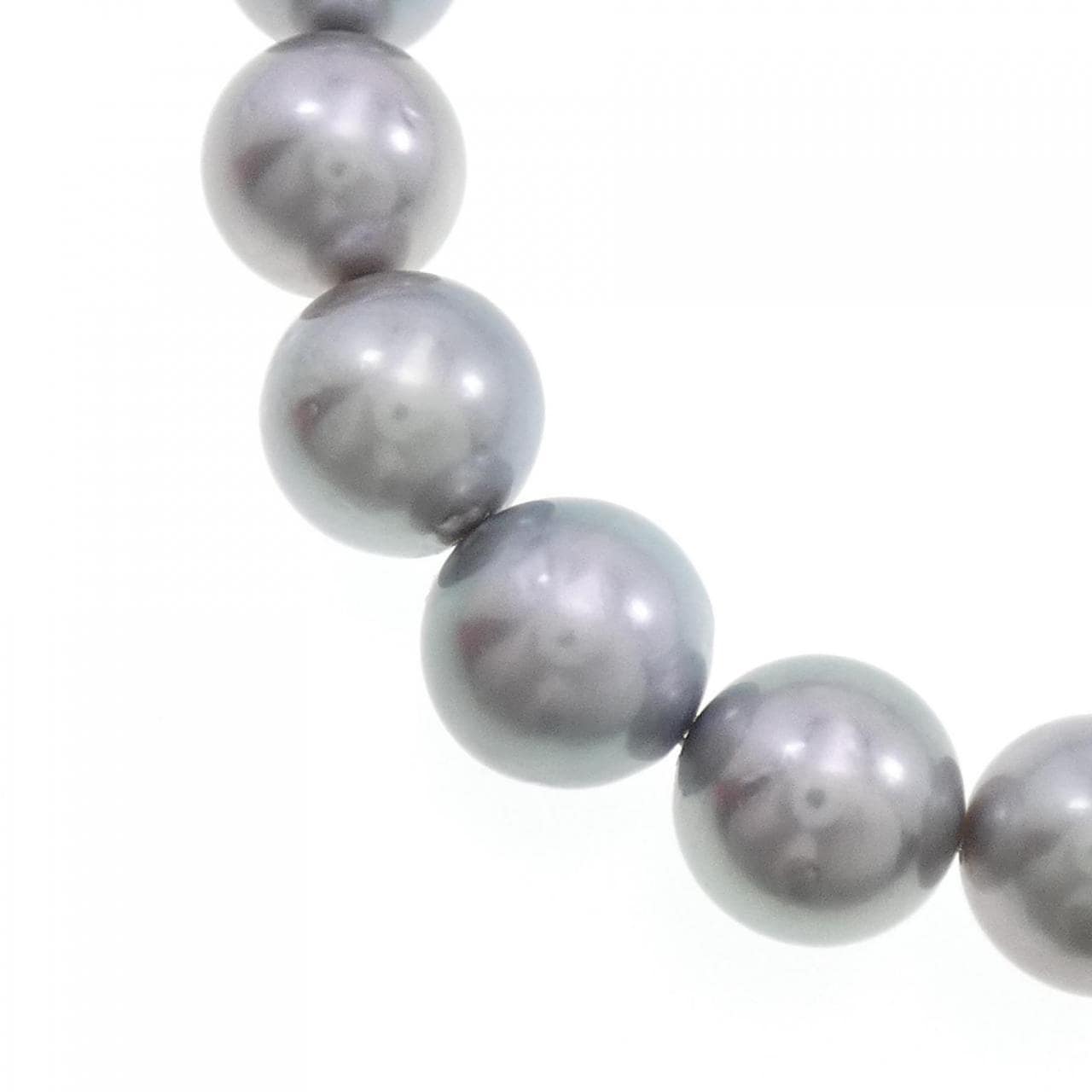 Silver clasp black pearl necklace 8-11.5mm