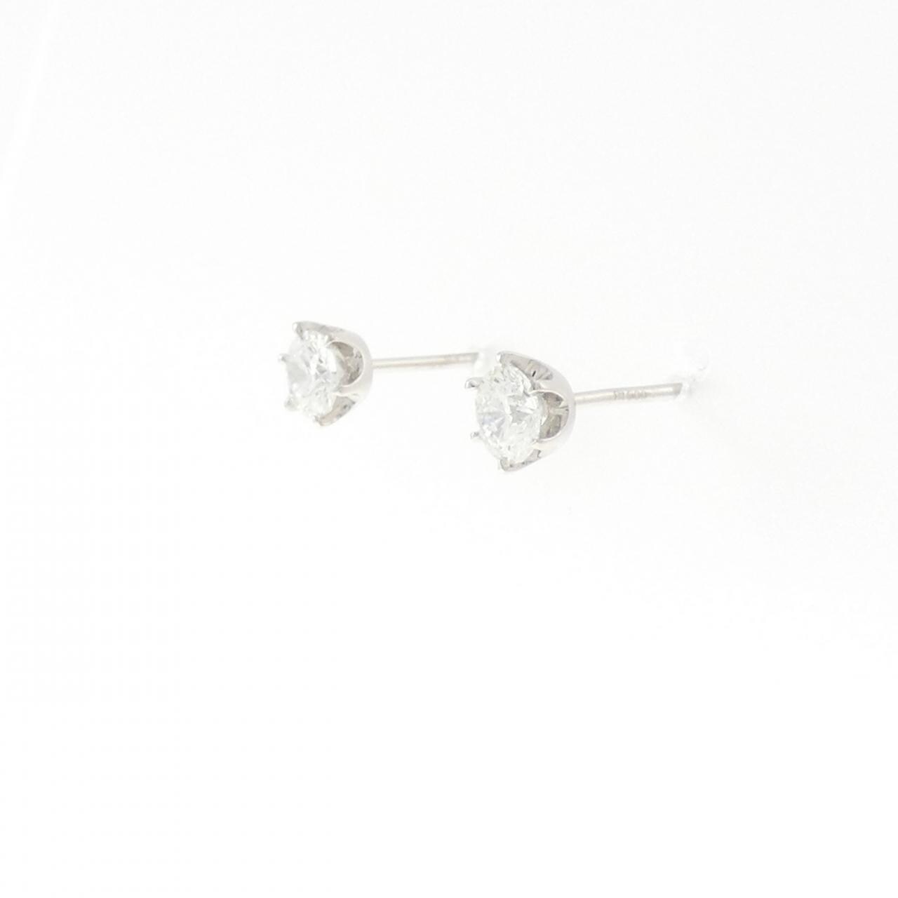PT900 ソリティア ダイヤモンド ピアス 0.50CT