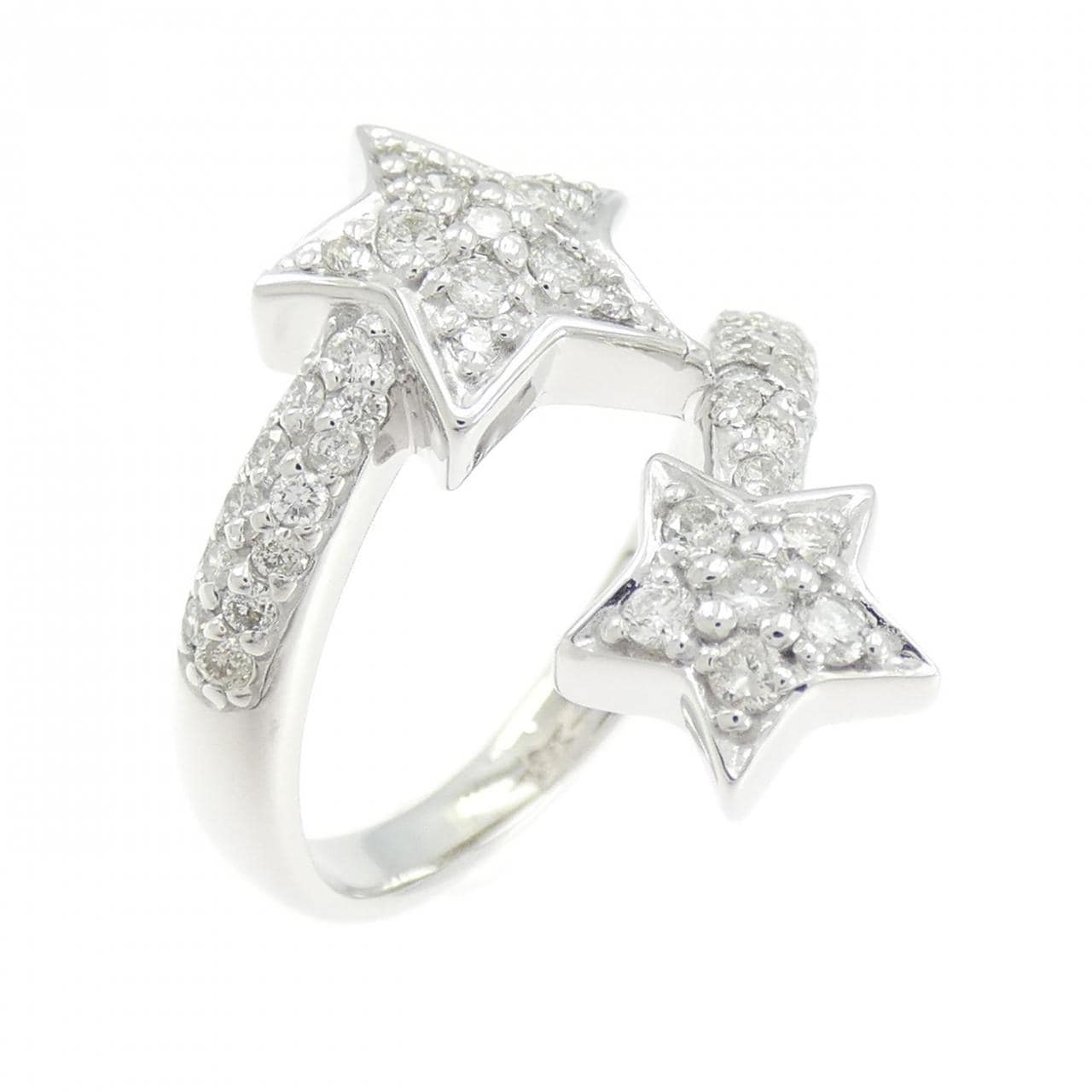 K18WG スター ダイヤモンド リング 0.55CT