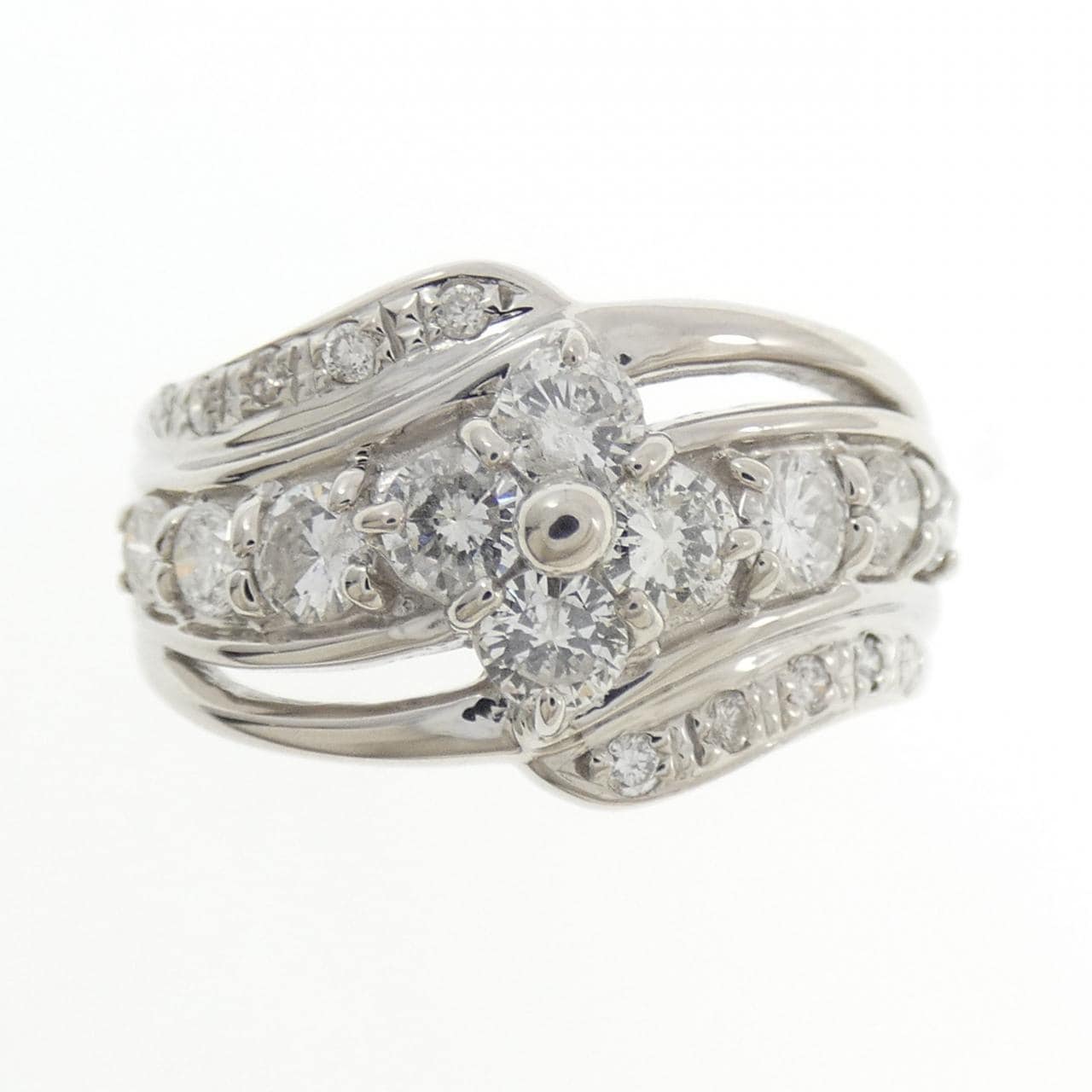 PT850 フラワー ダイヤモンド リング 1.07CT