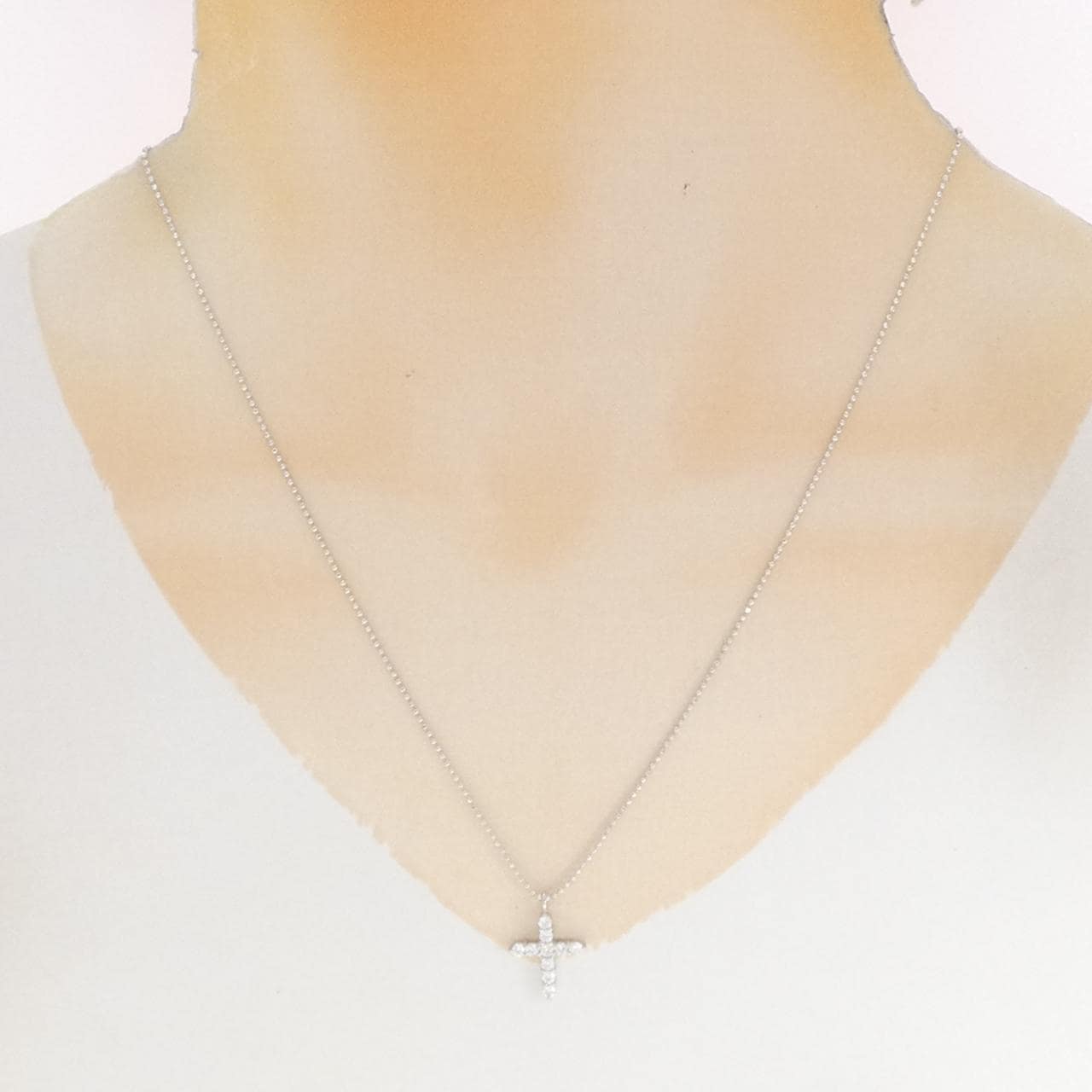 PT900/PT850 クロス ダイヤモンド ネックレス 0.27CT