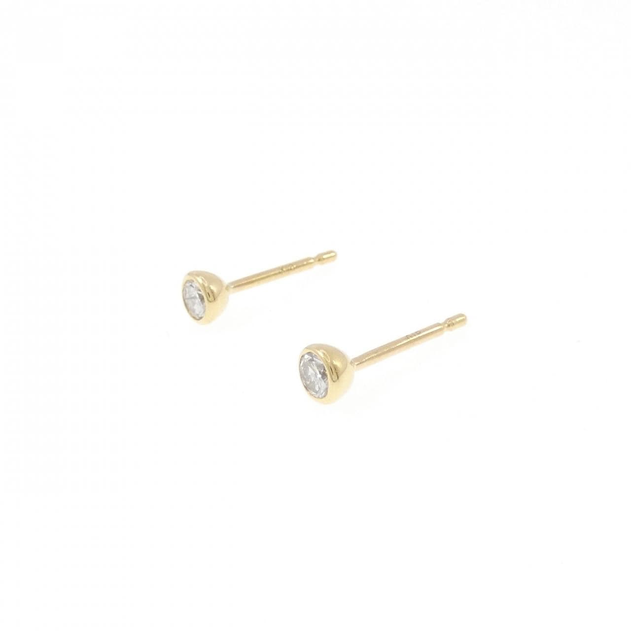 K18YG ソリティア ダイヤモンド ピアス 0.20CT