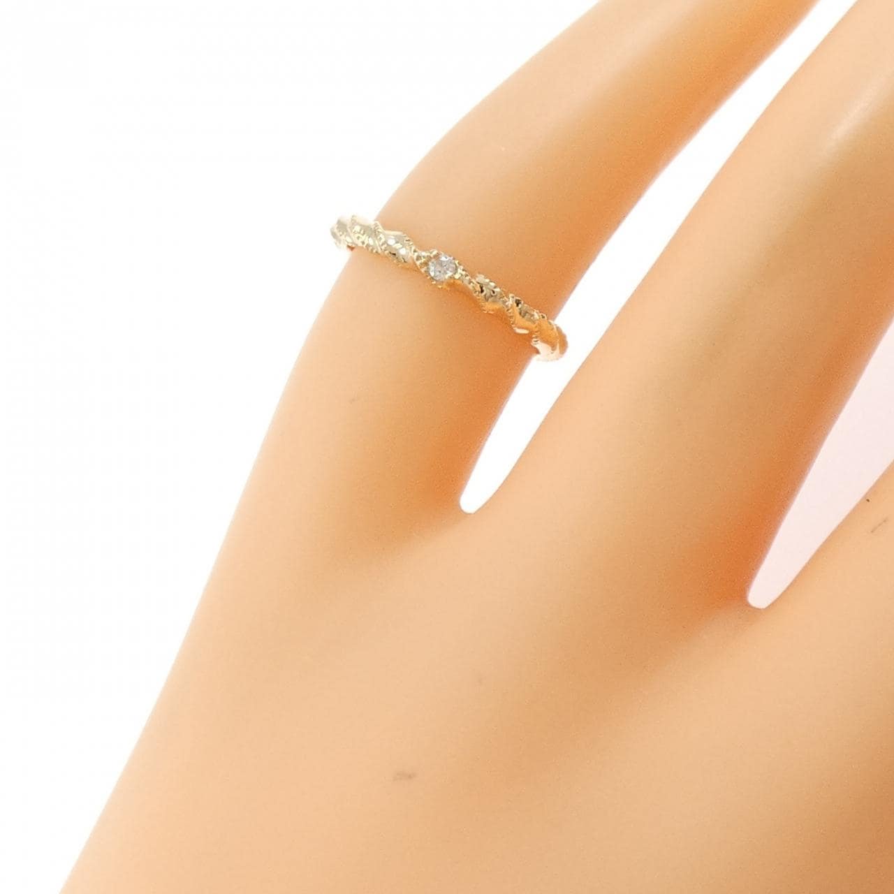アガット ダイヤモンド ピンキーリング 0.01CT