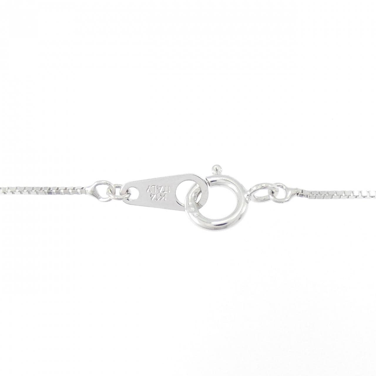 K14WG キー×ハート ダイヤモンド ネックレス 0.13CT