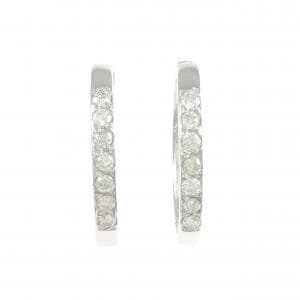 K18WG ダイヤモンド フープ ピアス 0.70CT