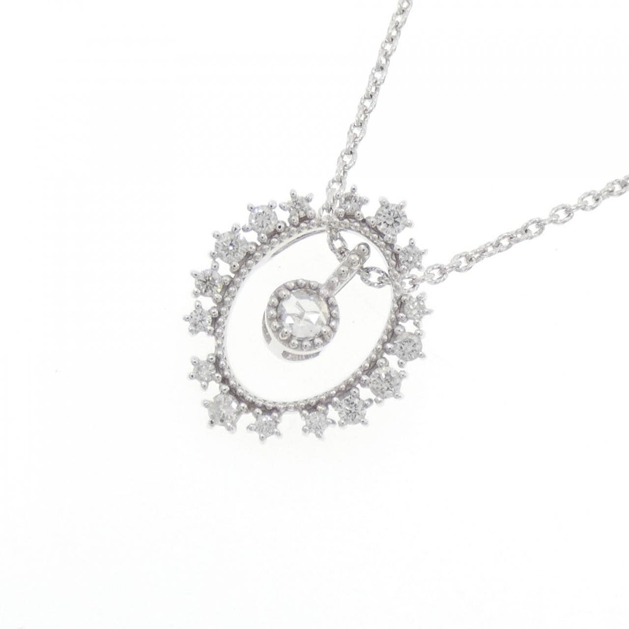 K18WG 2WAY ダイヤモンド ネックレス 0.04CT