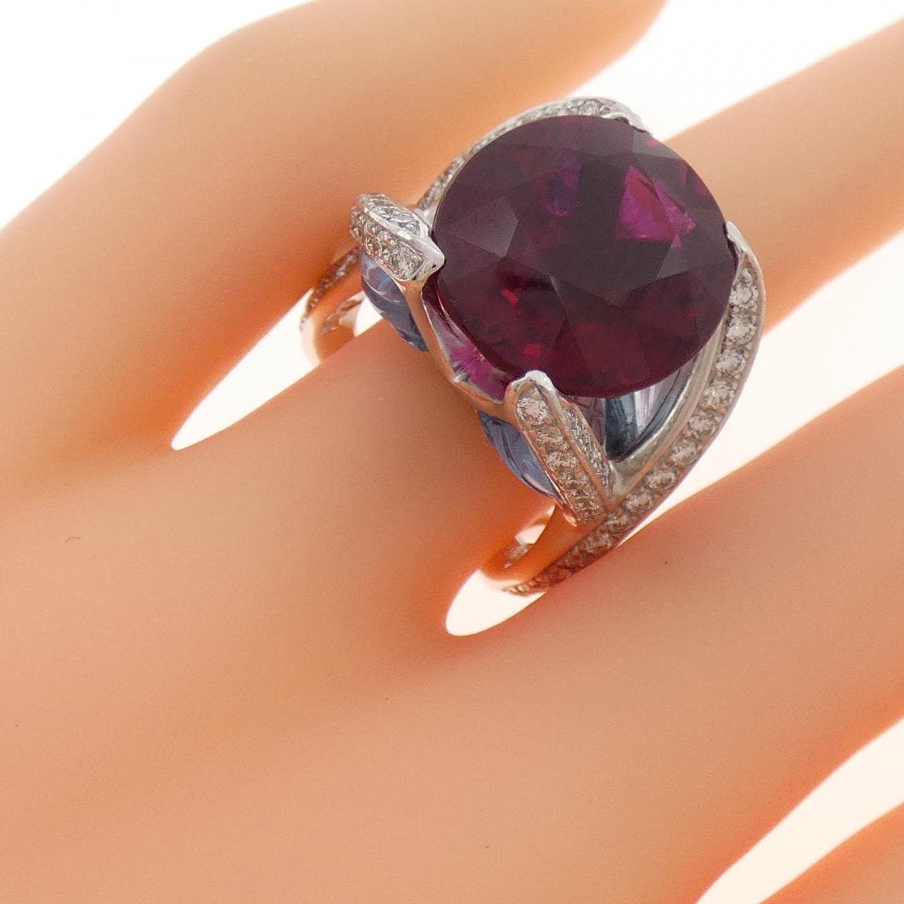 K18WG ルベライトトルマリン リング 13.82CT