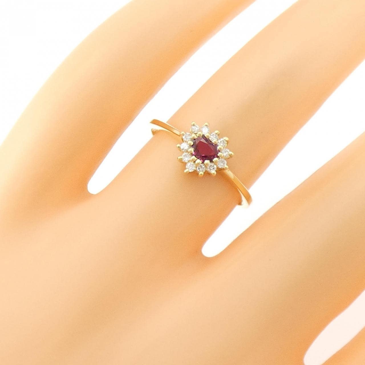 K18YG红宝石戒指0.22CT