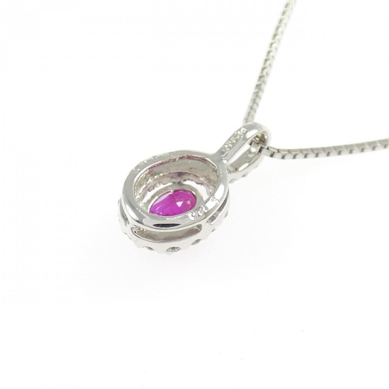 PT900/PT850 ルビー ネックレス 0.492CT